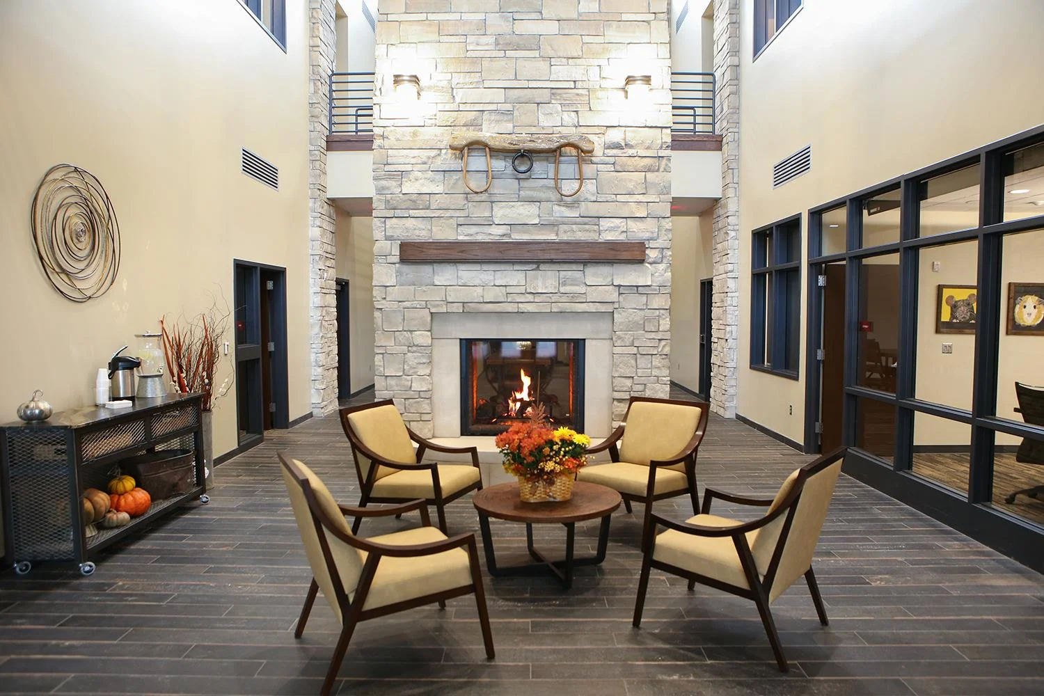 Hello from the lobby of the beautiful new Oxbow Animal Health facility in Nebraska!