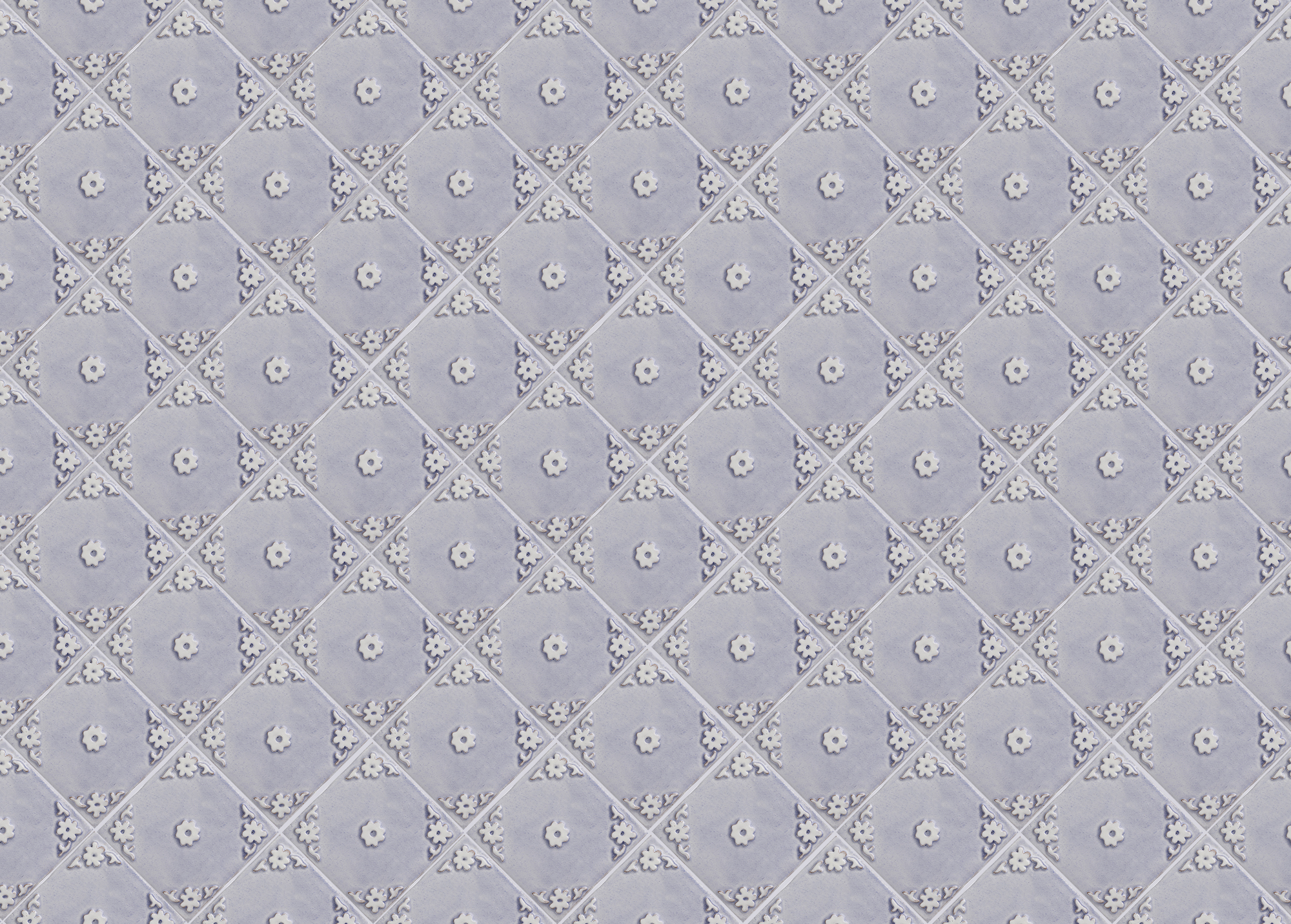 Tuscon Tile Colorful Flower Squares Fabric by Elizabeth's Studio - modeS4u