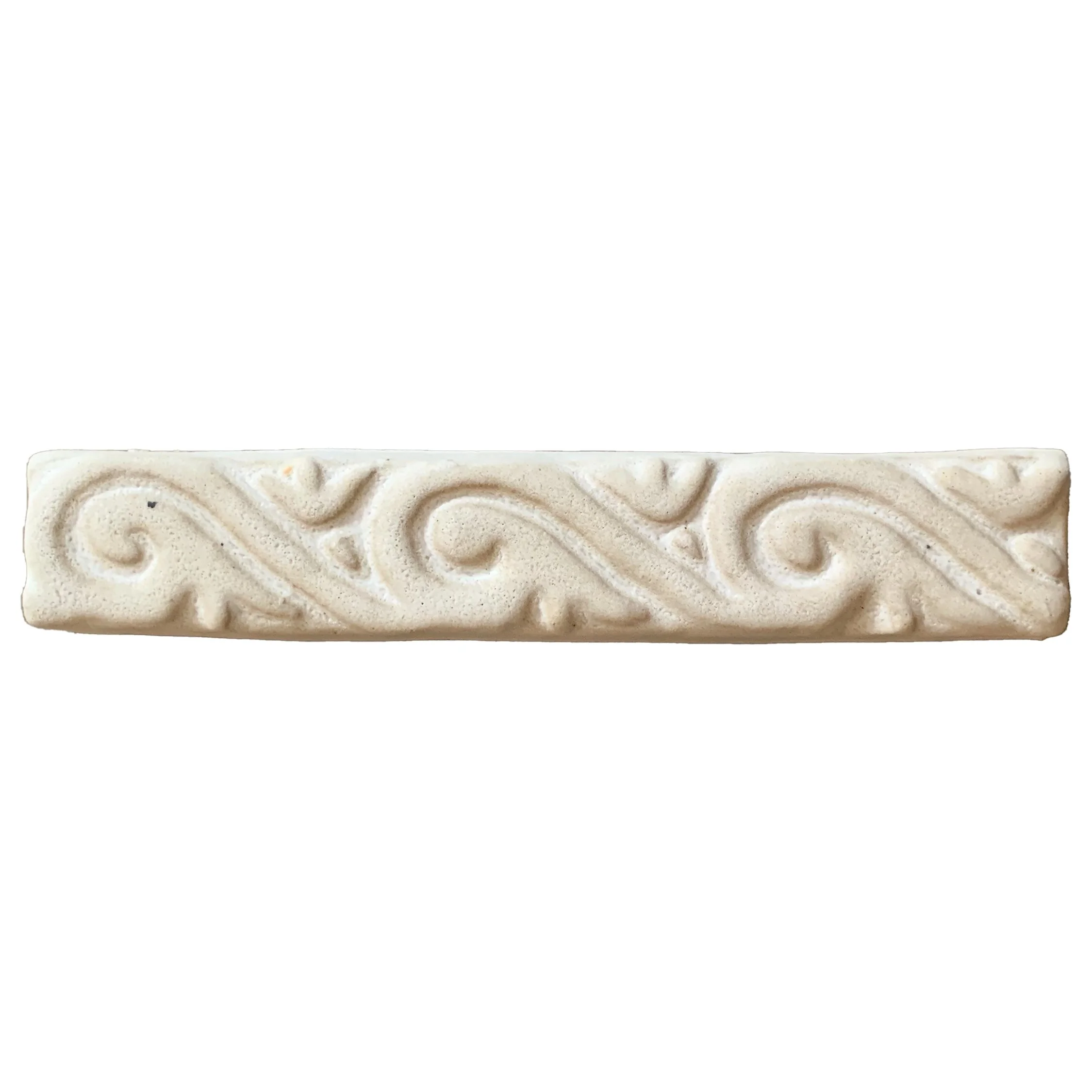 H07-Greek Scroll Trim-Alabaster - Lot: (11 tiles)