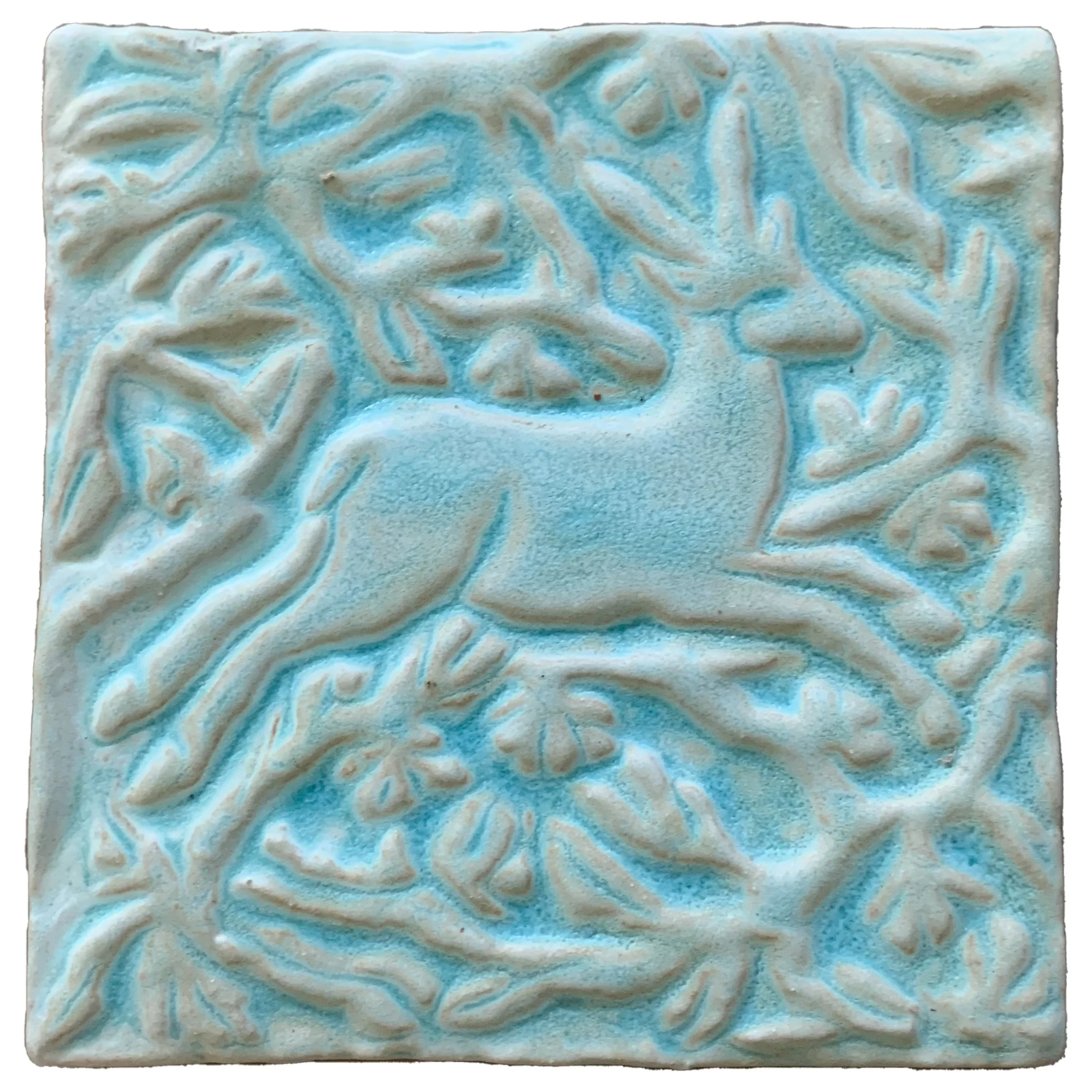A01-Deer 6x6-Turquoise  (1 tile)