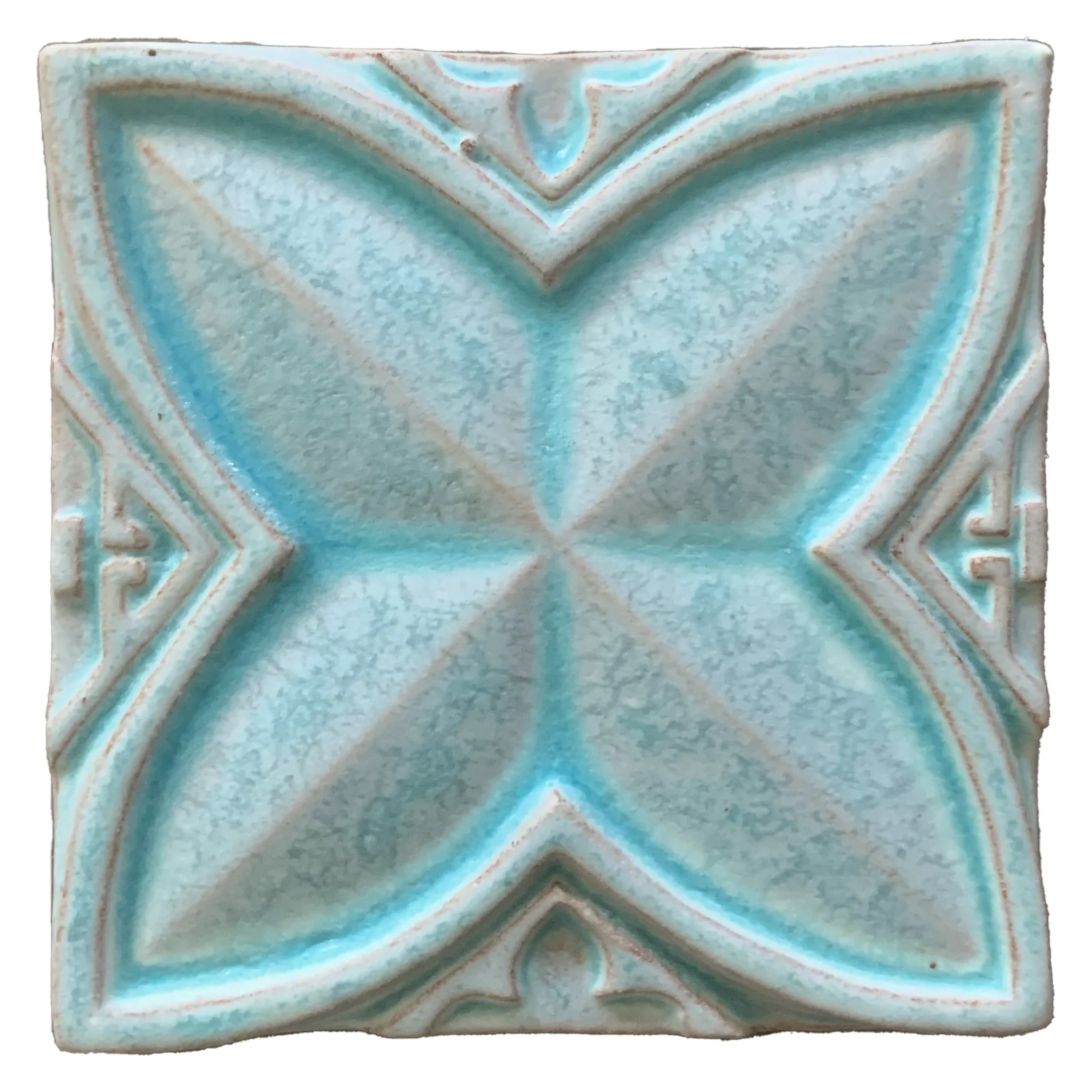 112-Clover 4x4-Turquoise - Lot: (40 tiles)