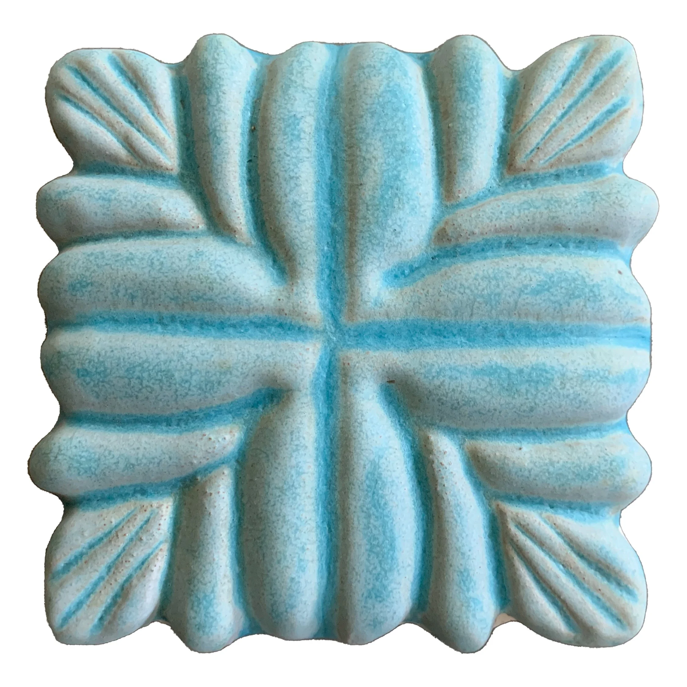 113-Pointed Leaf 4x4-Turquoise - Lot: (34 tiles)
