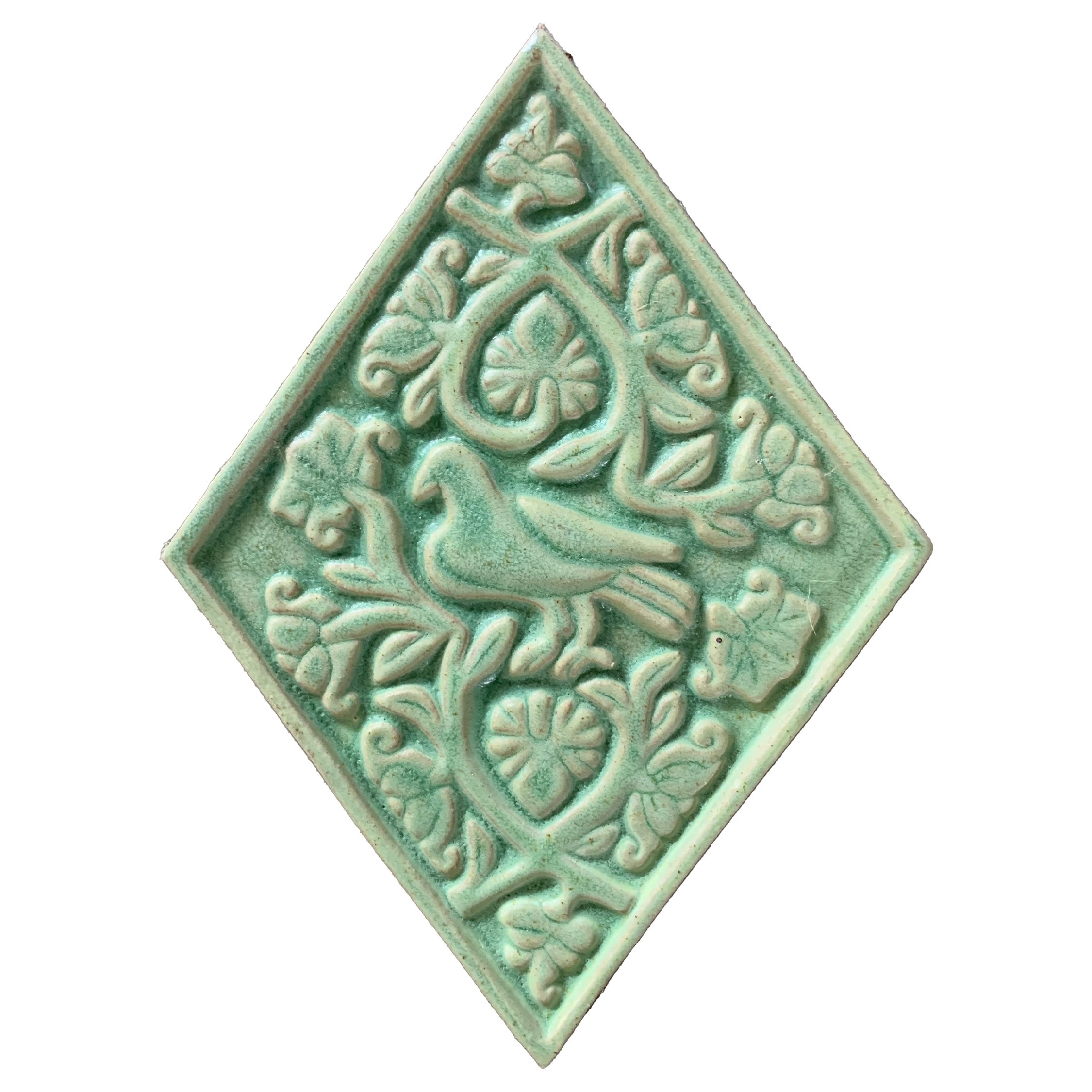 211-Bird Diamond-Leaf Green- Lot: (2 tiles)