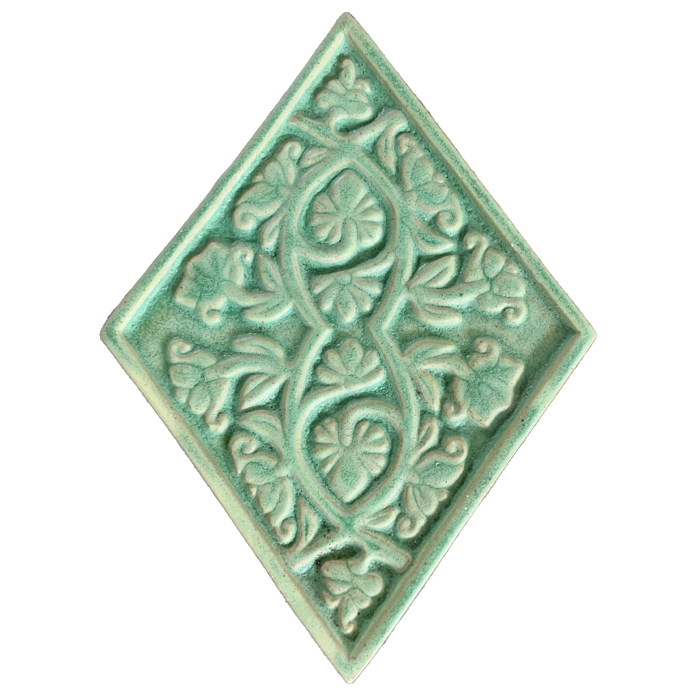 213-Decorative Diamond-Leaf Green- Lot: (2 tiles)