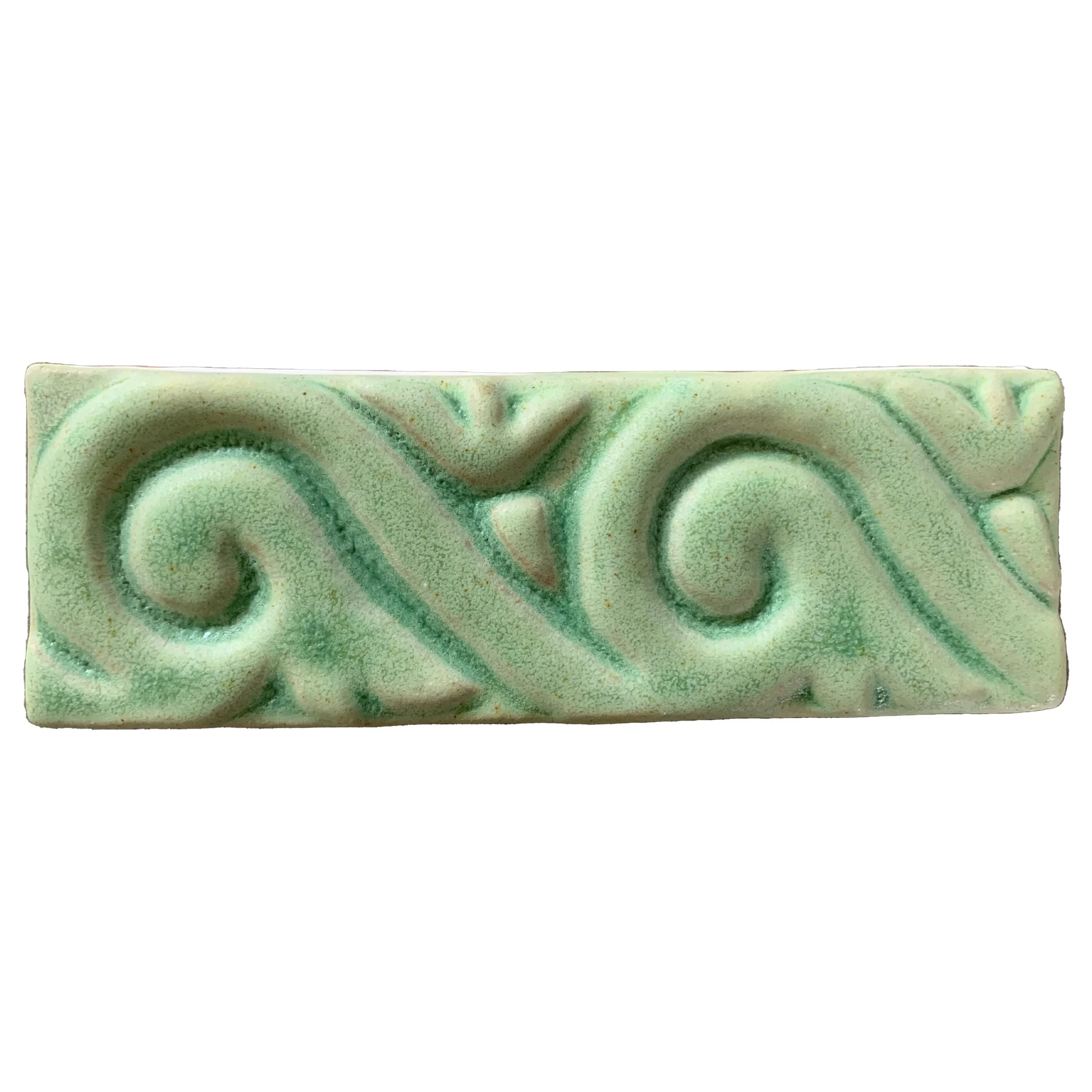 H22-Large Greek Scroll-Leaf Green - Lot: (7 tiles)