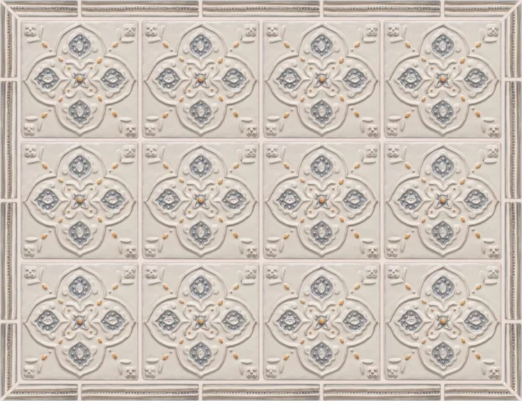Isabella-Brushwork BW01-Warm White with Medium Blue and Gold