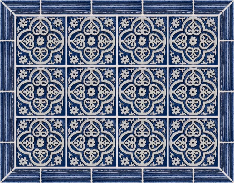 Water Lily 6x6-Z11-Warm White & Delft Blue