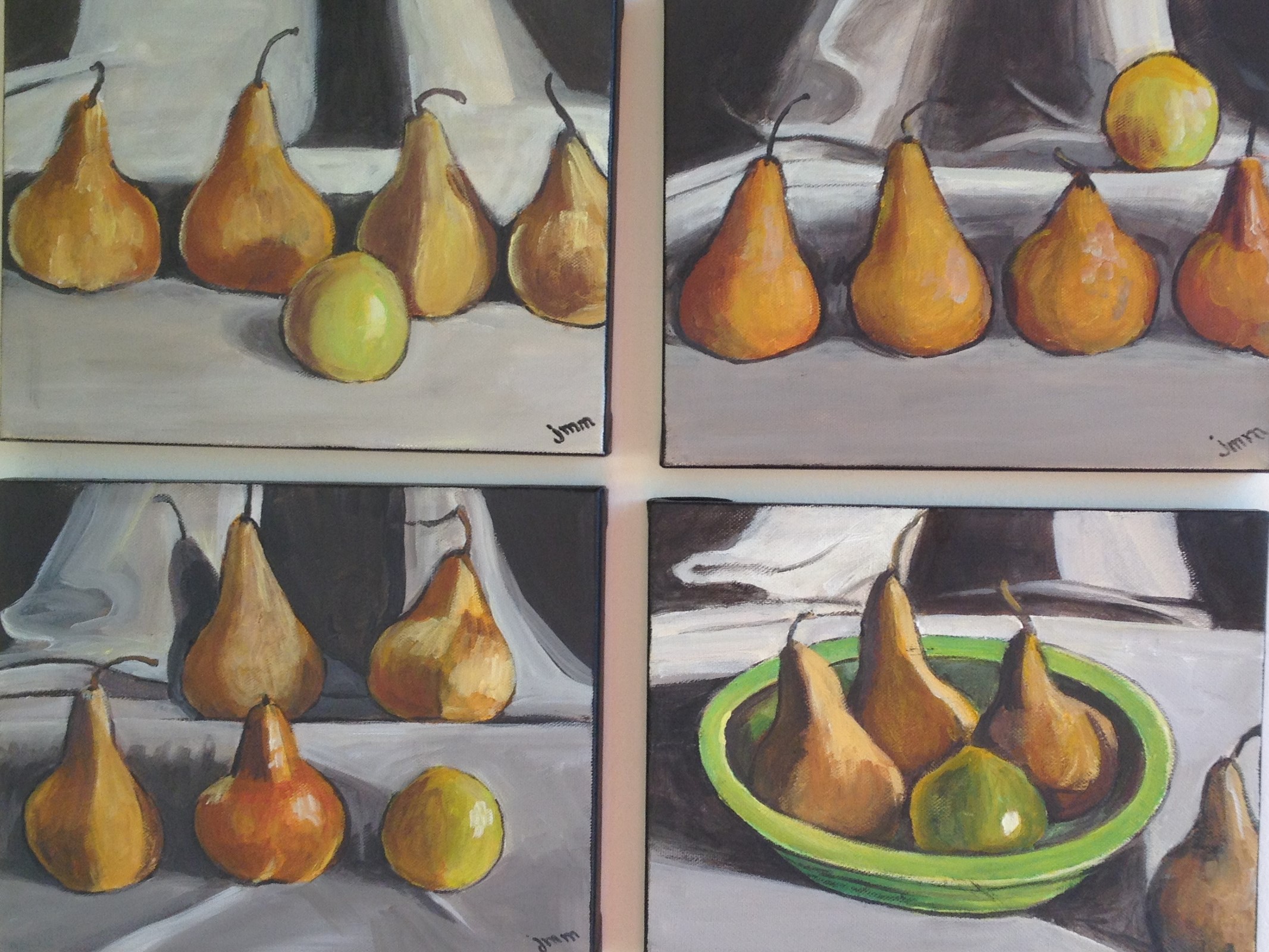 Four Pear Still Lifes