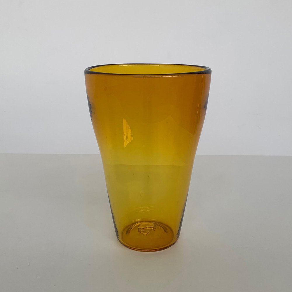 Hand Blown Amber Vase.jpg