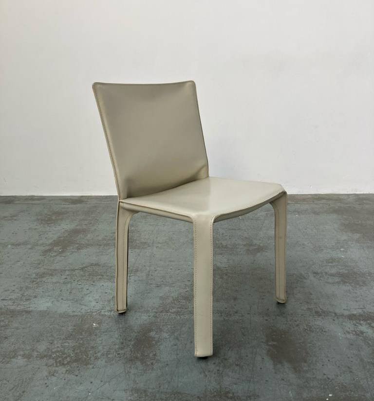 Off white leather Cab 412 Chair by Mario Bellini for Cassina.jpg