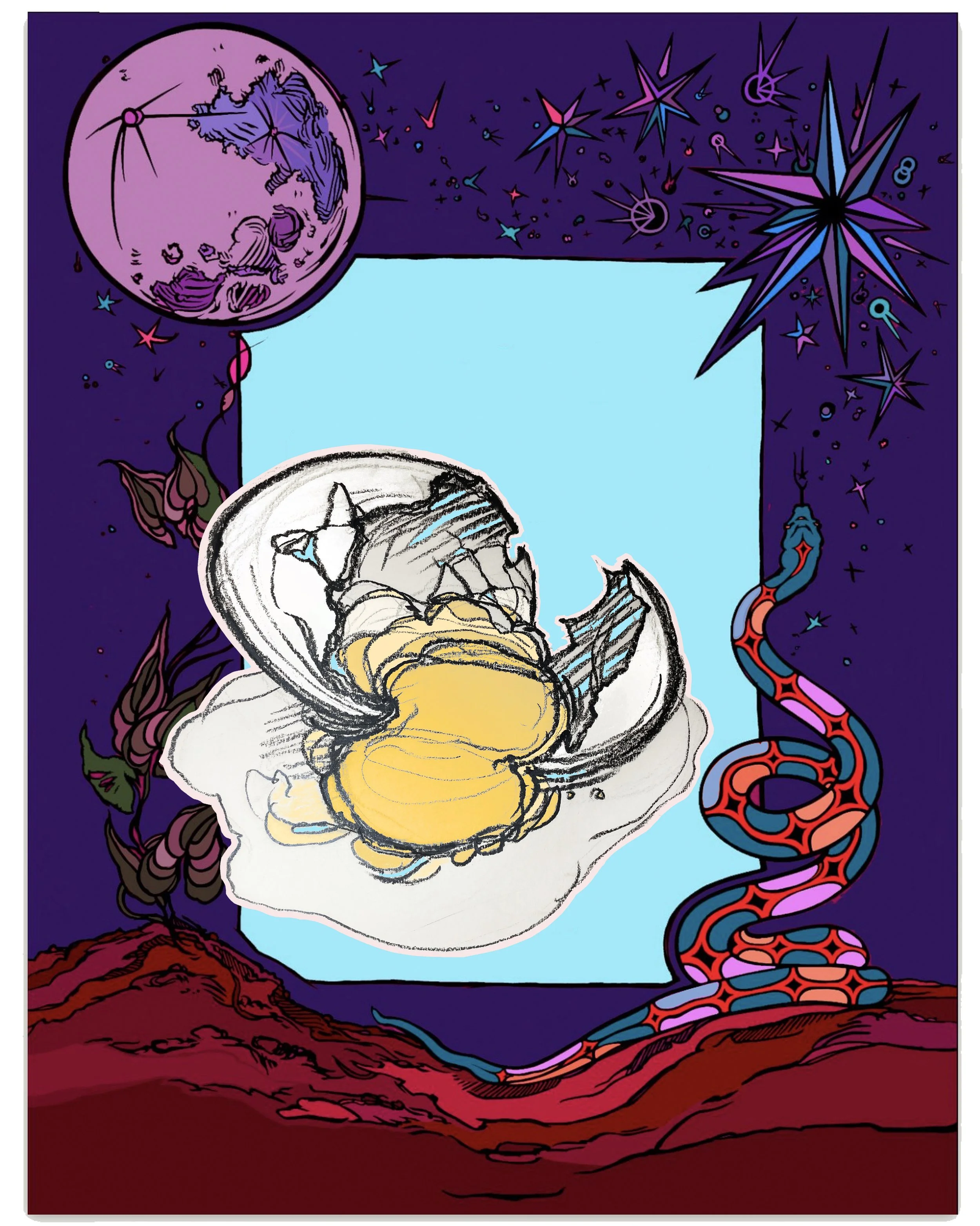 Broken egg 4 sisters purples.jpg