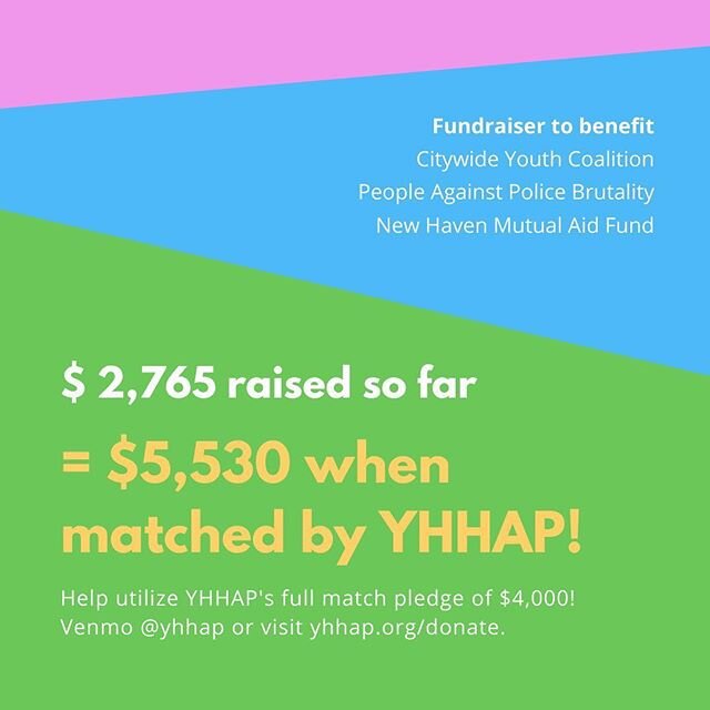 Thank you to everyone who has contributed so far! YHHAP is committed to matching donations up to $4,000, so there&rsquo;s still time to have your donation matched. To give, venmo @yhhap or go to yhhap.org/donate