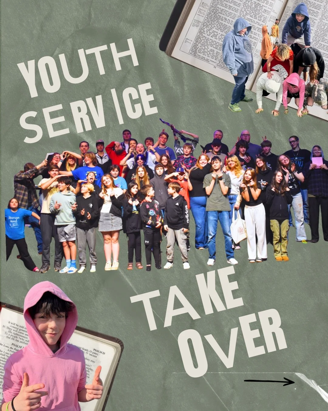Show out this Sunday Morning! WE ARE TAKING OVER THE MORNING SERVICE!❤️&zwj;🔥🙌

This Sunday night we will not be having youth group. We will ALL be at Sunday Morning service! Be there at 10:30AM! We are filling up the front rows. See you there!🫡🫵