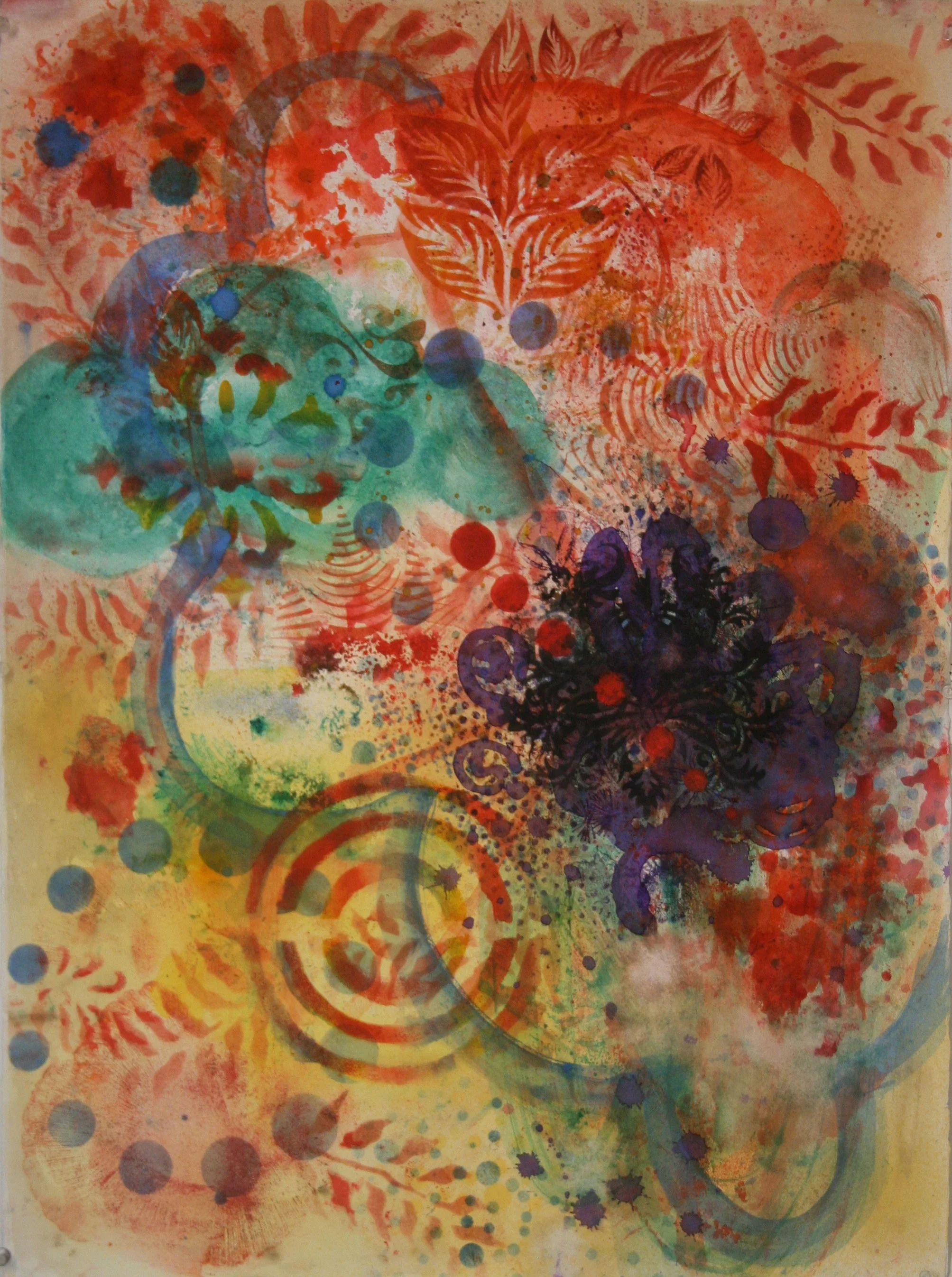   Rainbow Bunting , 2012, watercolor on Rives BFK, 30” x 22” (private collection) 