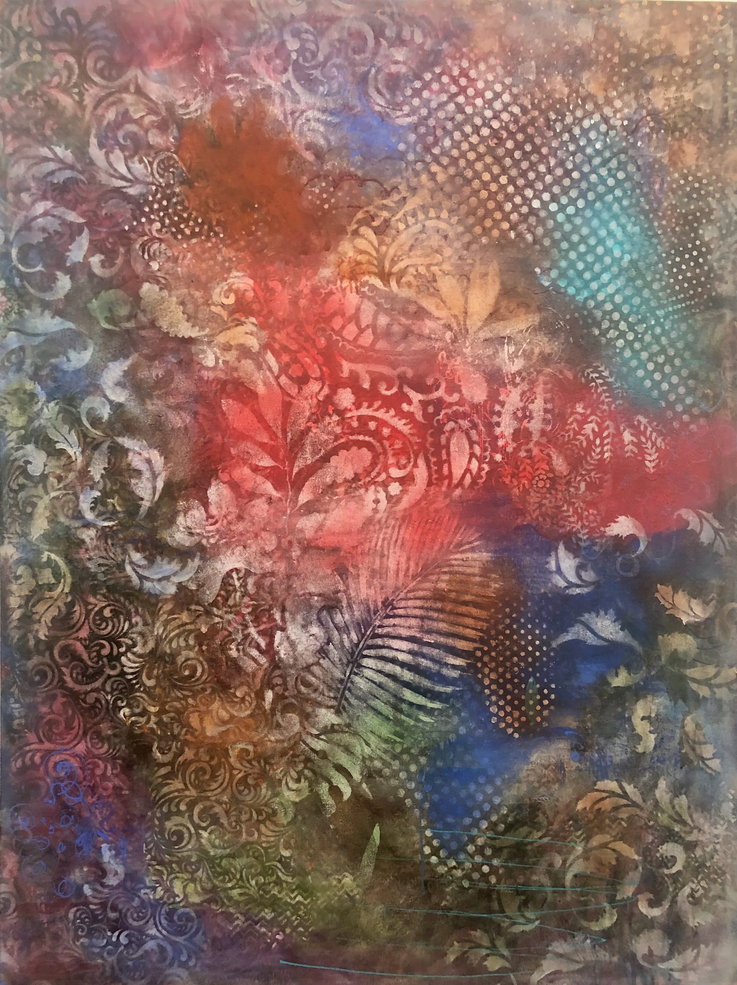  Wild Clary, 2018, acrylic on canvas, 56” x 42” (available) 