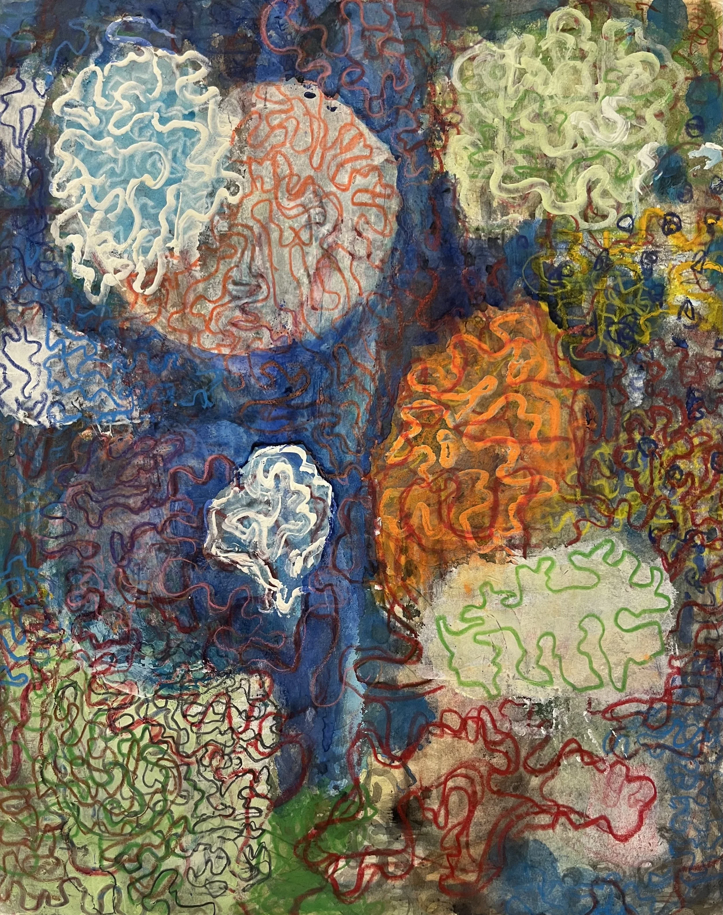   Coral Series #10 , 2005, 16.5” x 13”, watercolor, crayon, pencil, (available) 