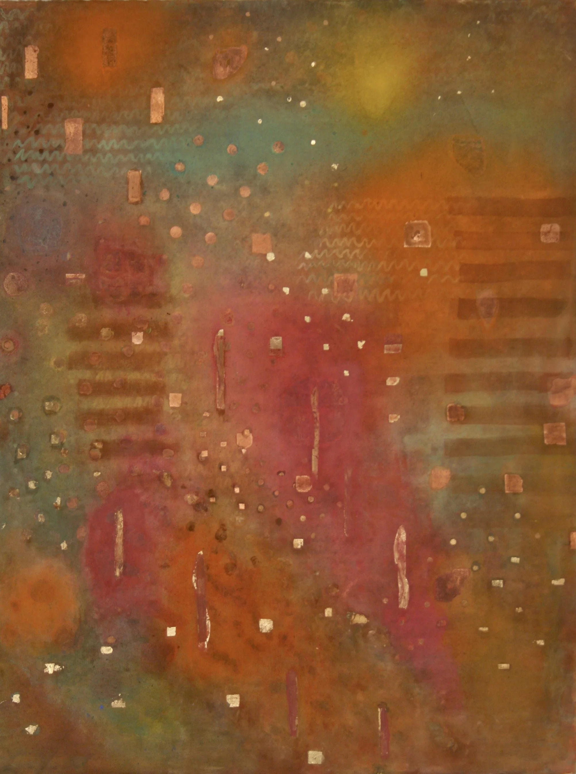   Sage,  2019, watercolor and metal leaf, 42” x 32” (available) 