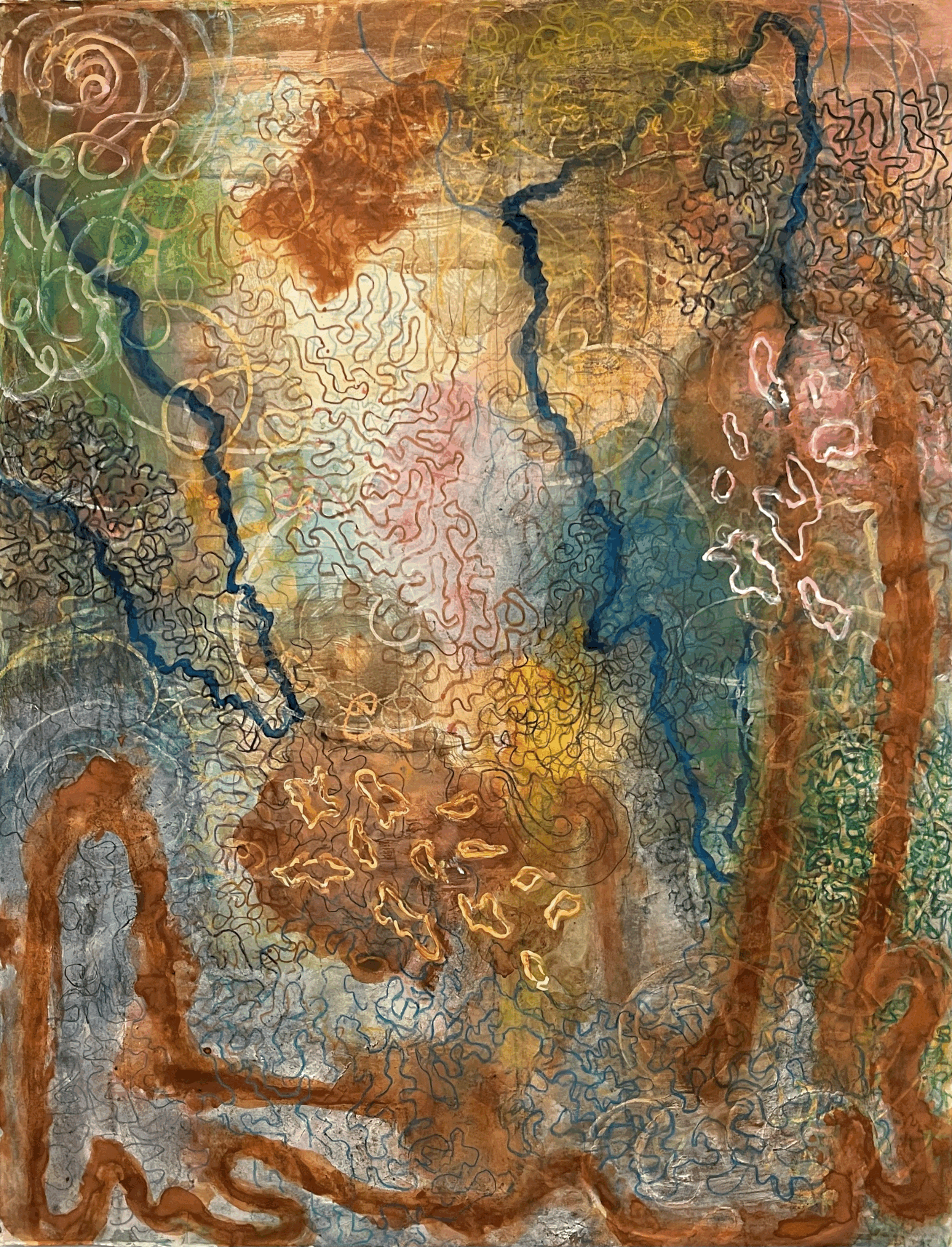  Coral Series #29, 2005, 26” x 20”, watercolor, crayon, pencil, (private collection) 