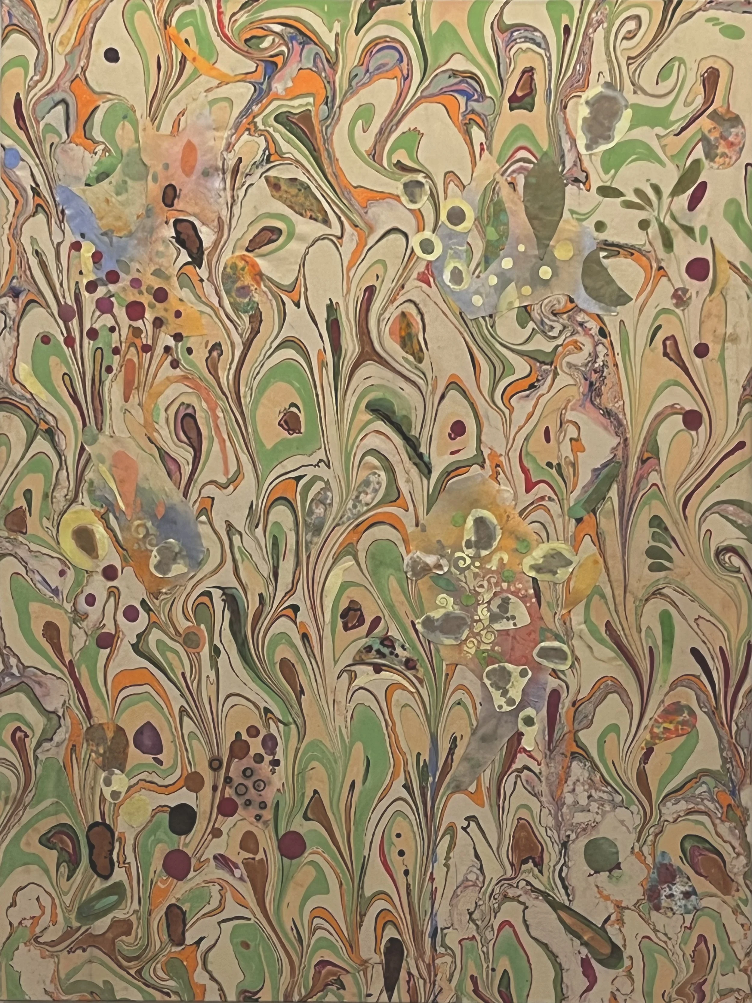  2026, acrylic and fabric on canvas, metal leaf, 56” x 42” 