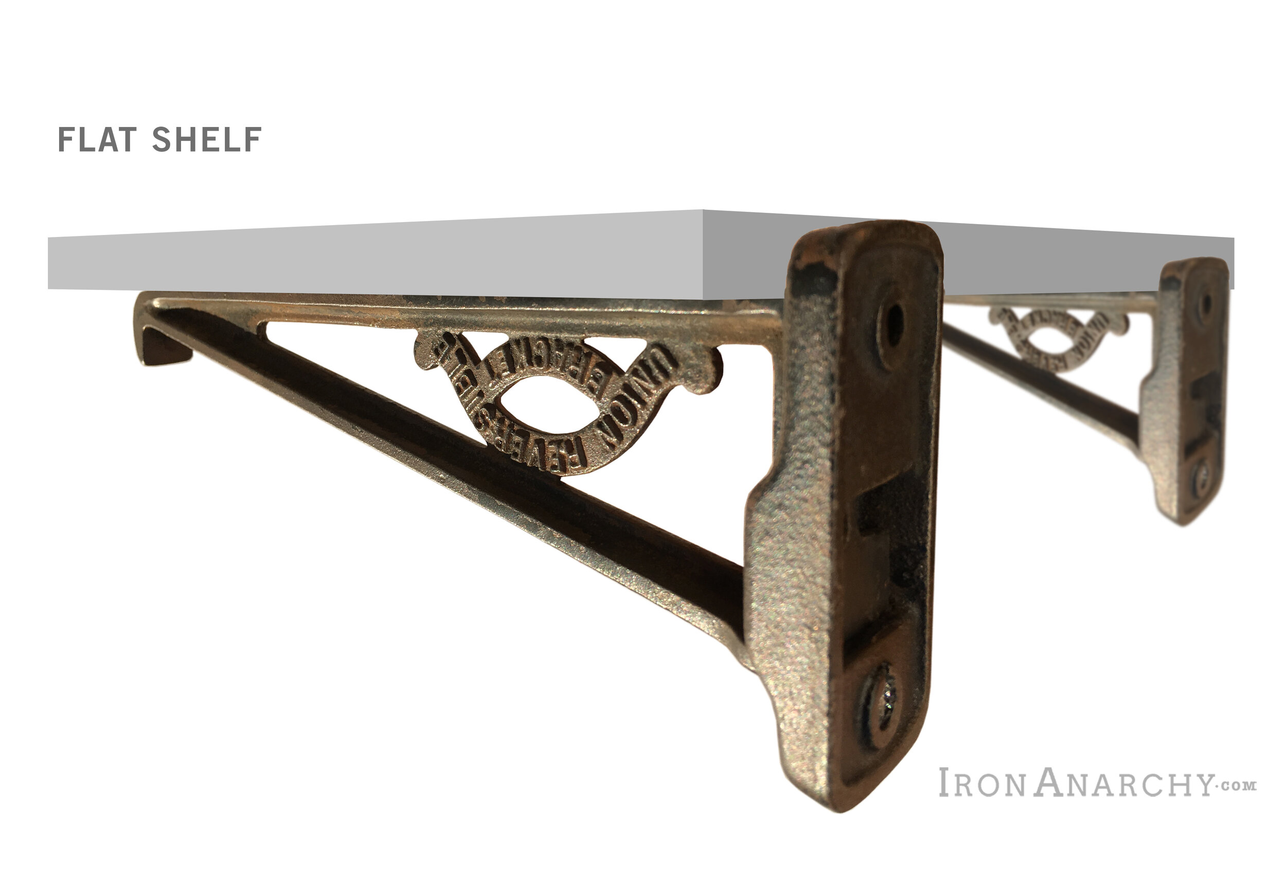 Antique Industrial Angled Wall Shelf Brackets