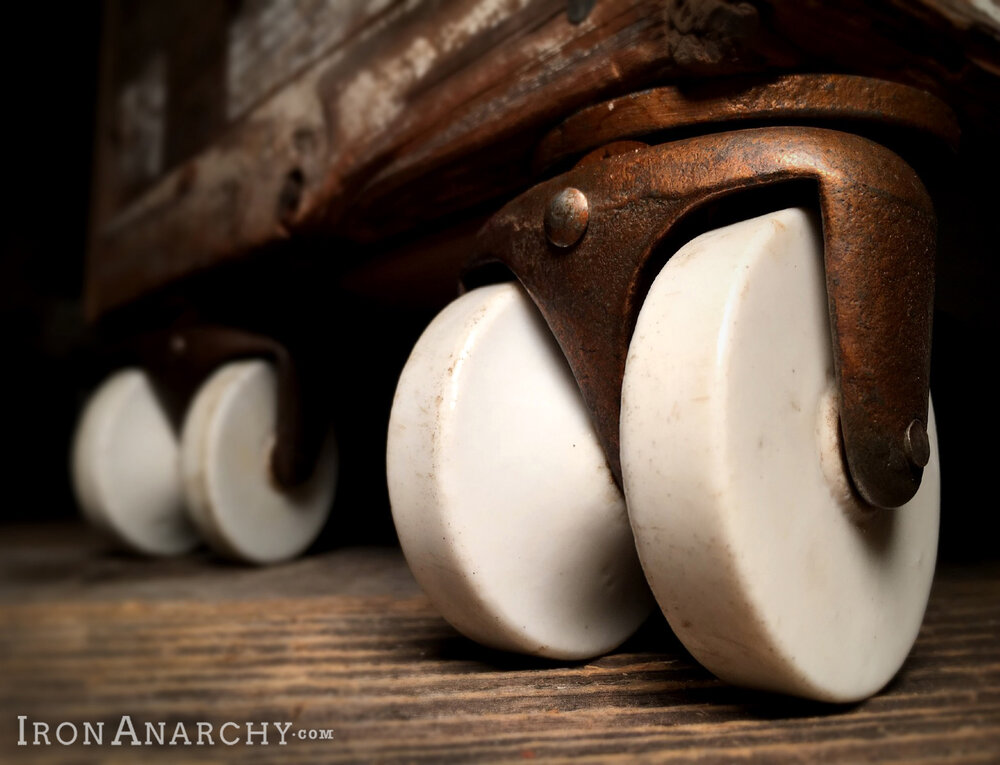 Antique Porcelain Table Casters Iron Anarchy