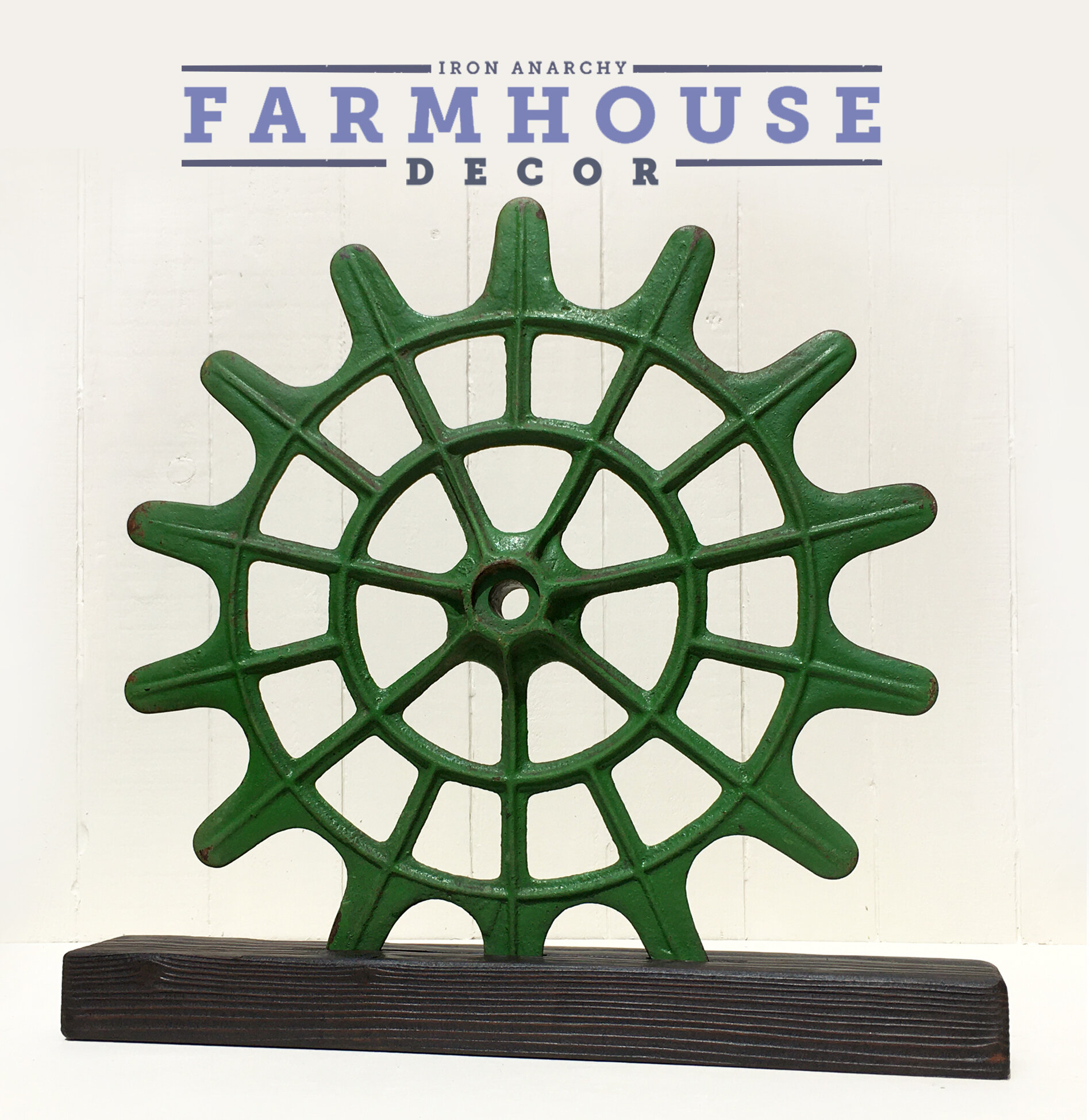 Vintage Farmhouse Decor, Vintage Rotary Hoe Wheel