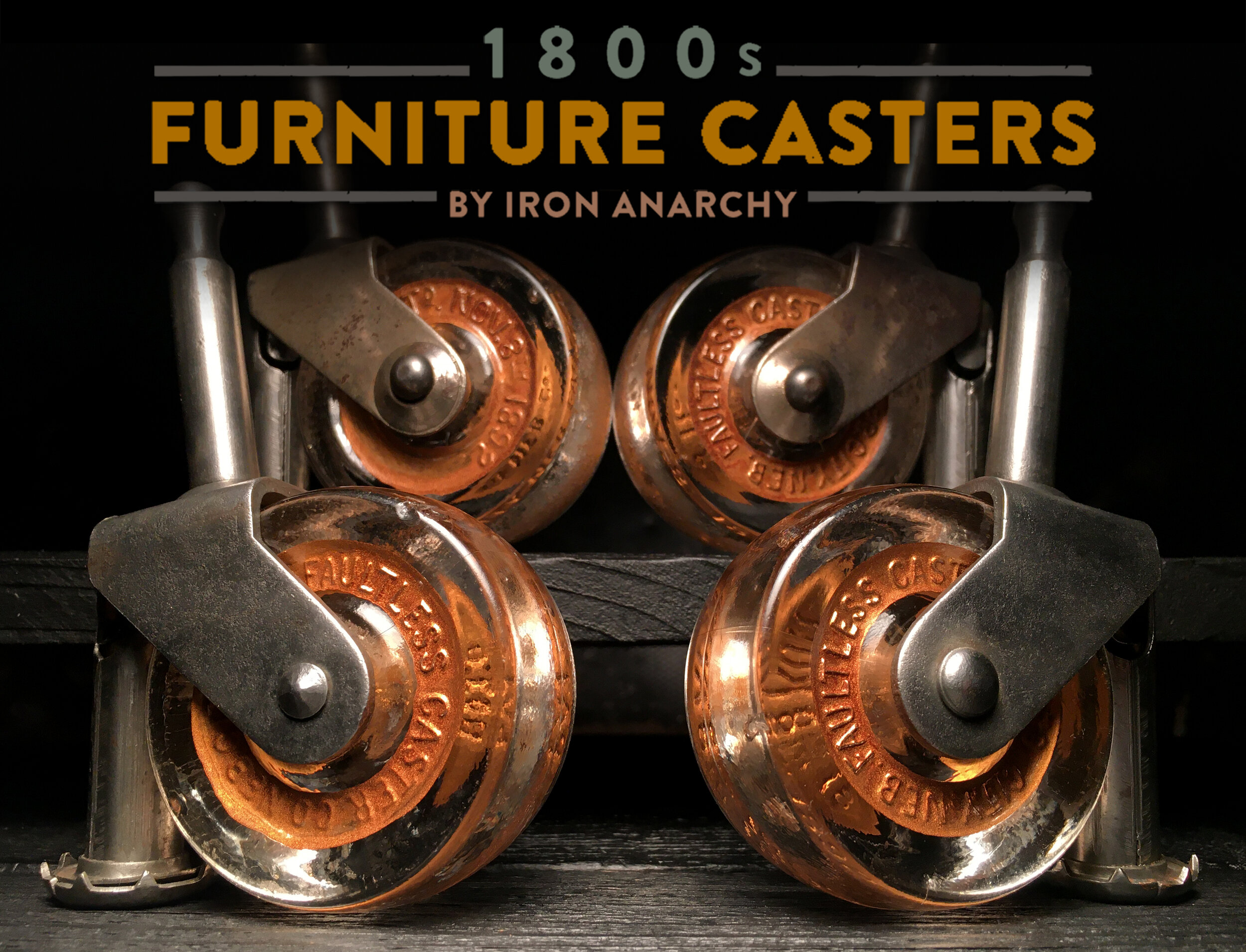 Antique Furniture Casters, Glass