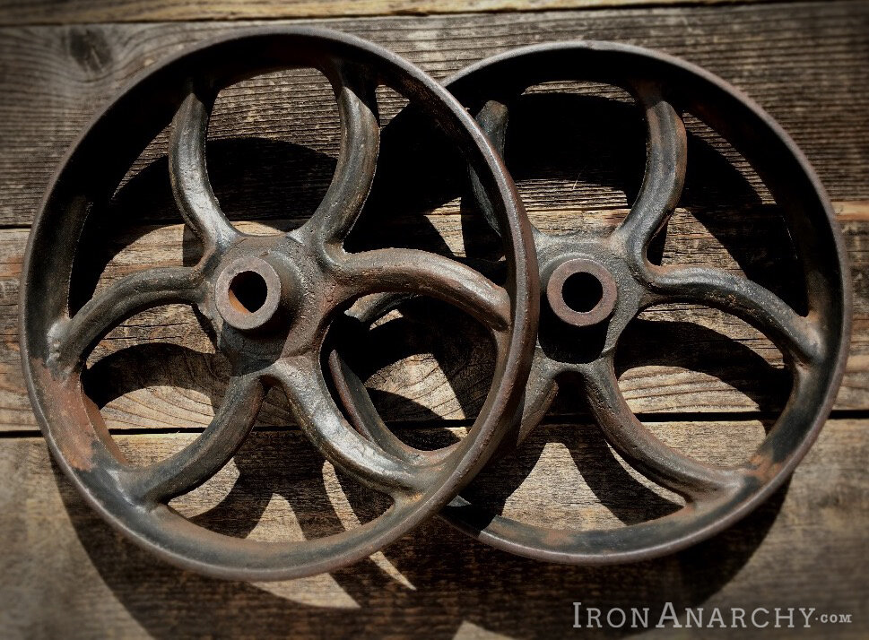 antique industrial cart wheels, vintage industrial cart wheels,