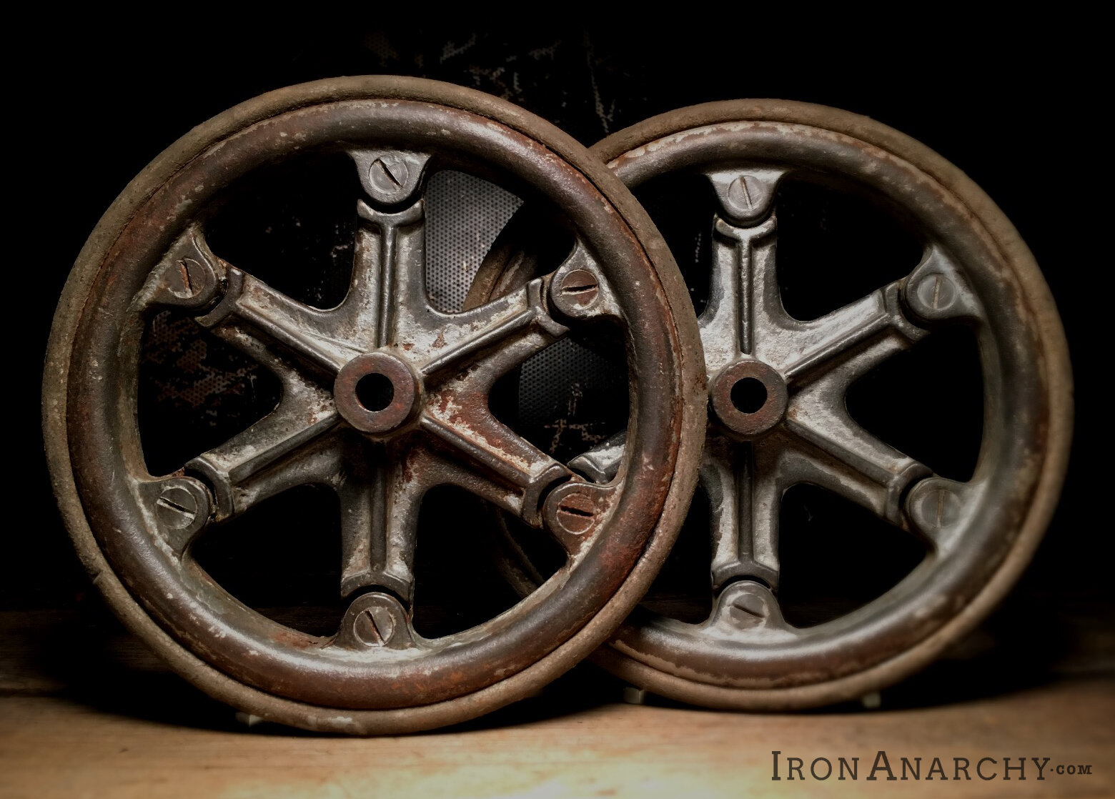 antique industrial cart wheels, vintage industrial cart wheels,