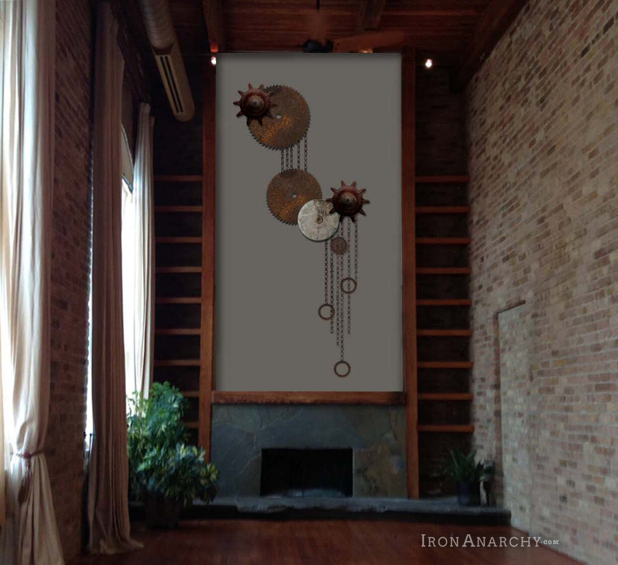 Chicago Loft Fireplace Decor Layout for Client