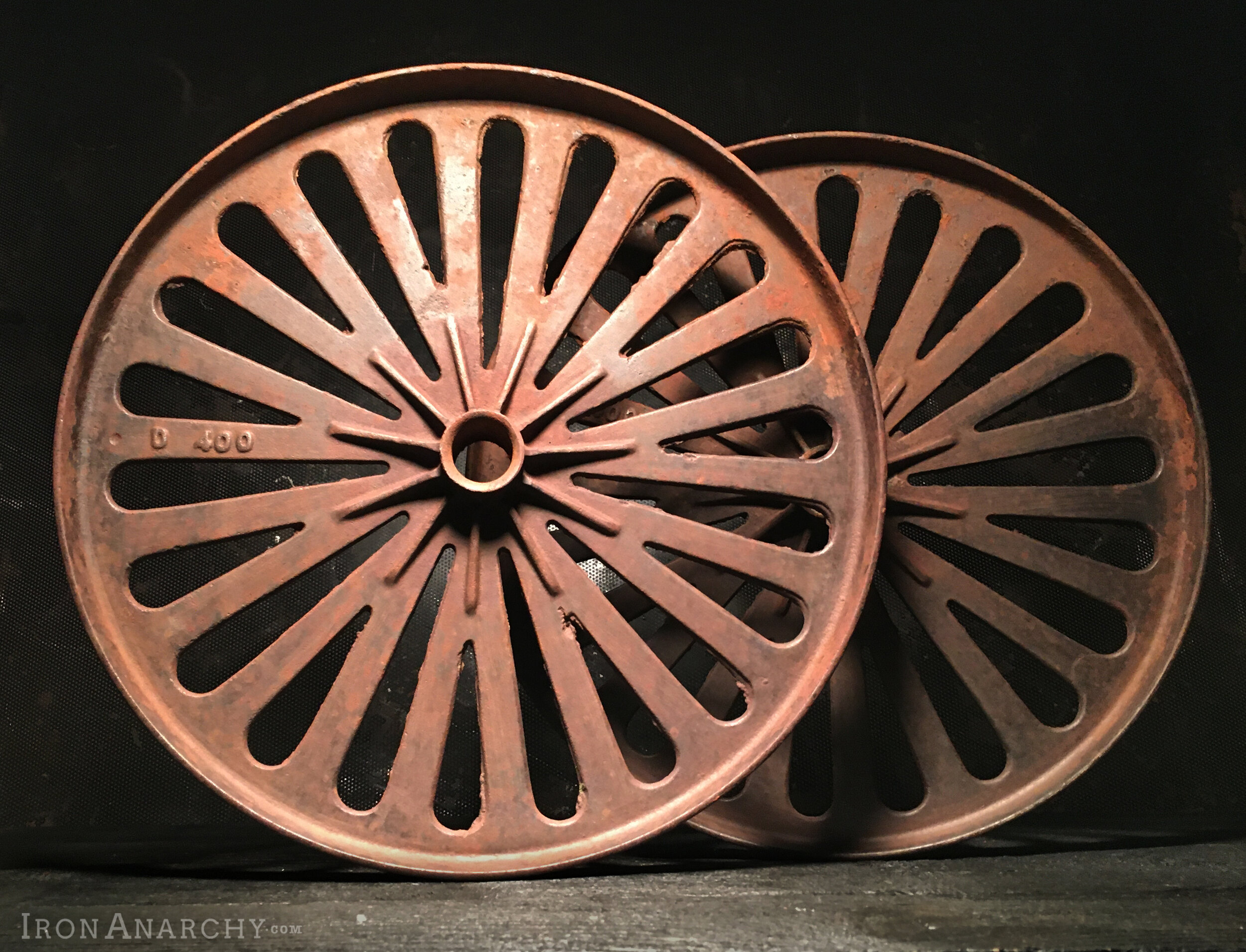 vintage industrial cart wheels