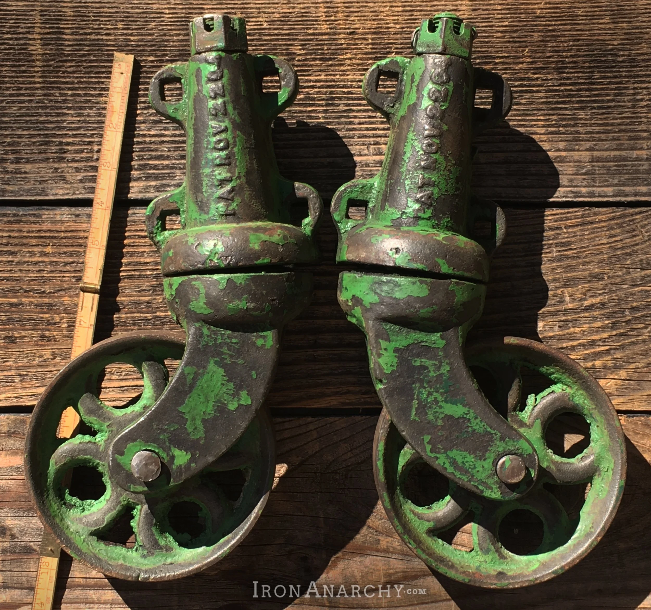 antique industrial cart wheels, vintage industrial cart wheels, — Iron