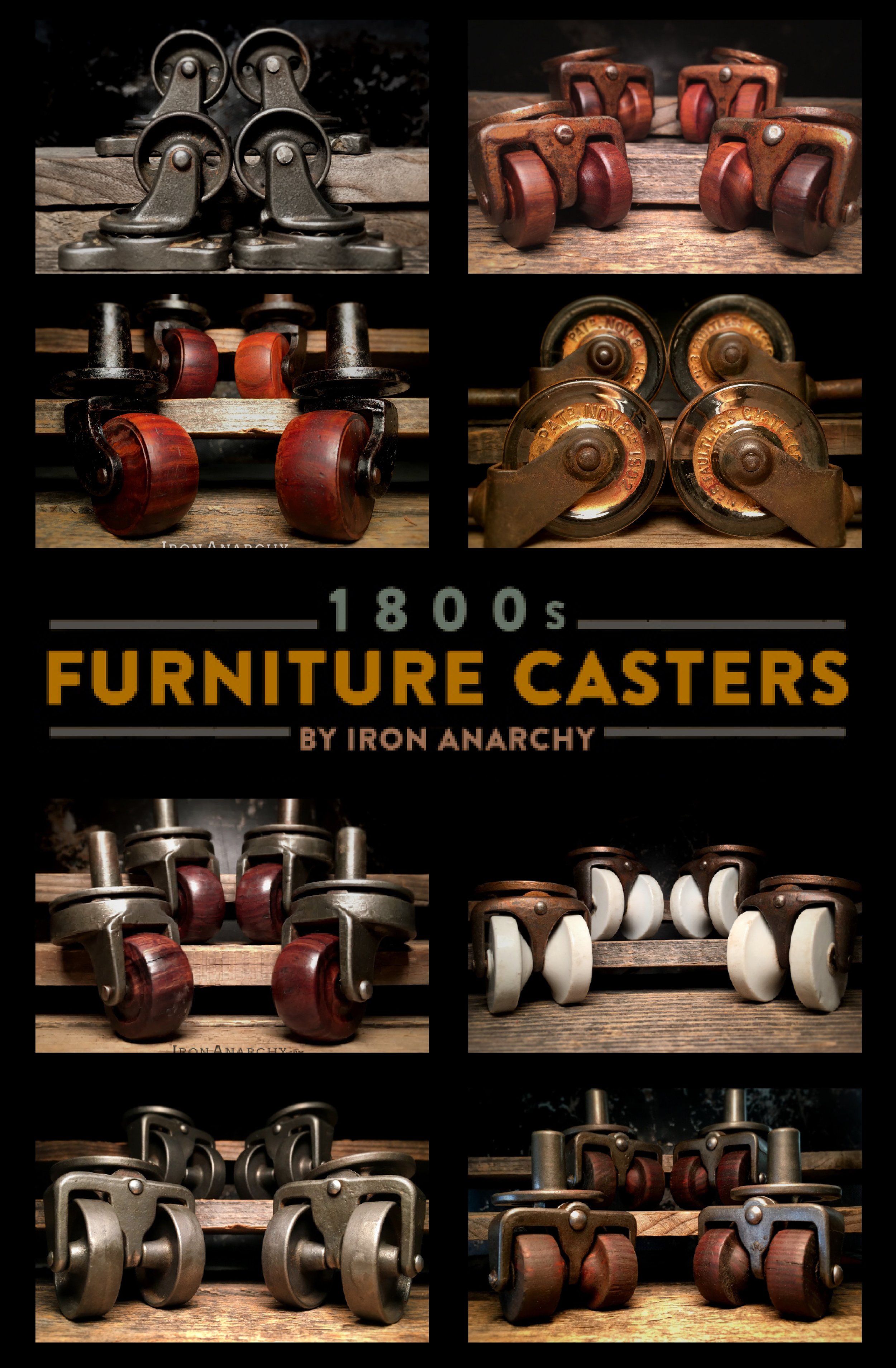 antique industrial furniture casters, vintage industrial furniture casters (Copy)