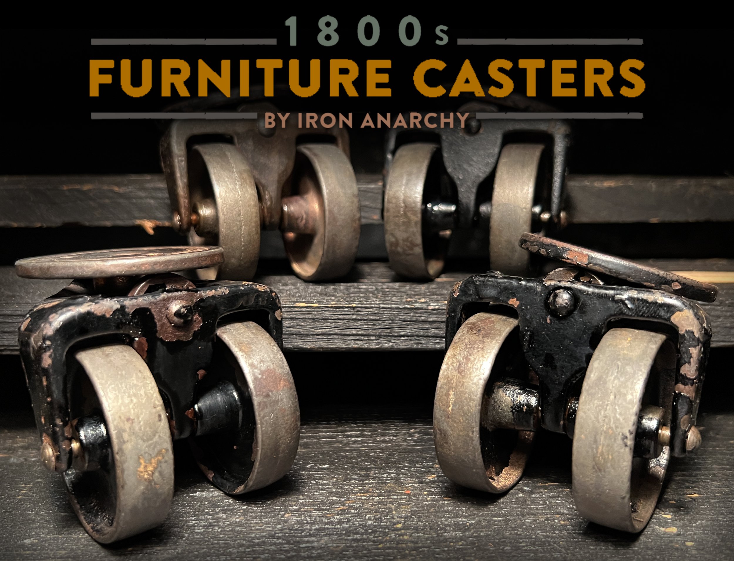 Antique Industrial Furniture Casters, Vintage Industrial Furniture Casters