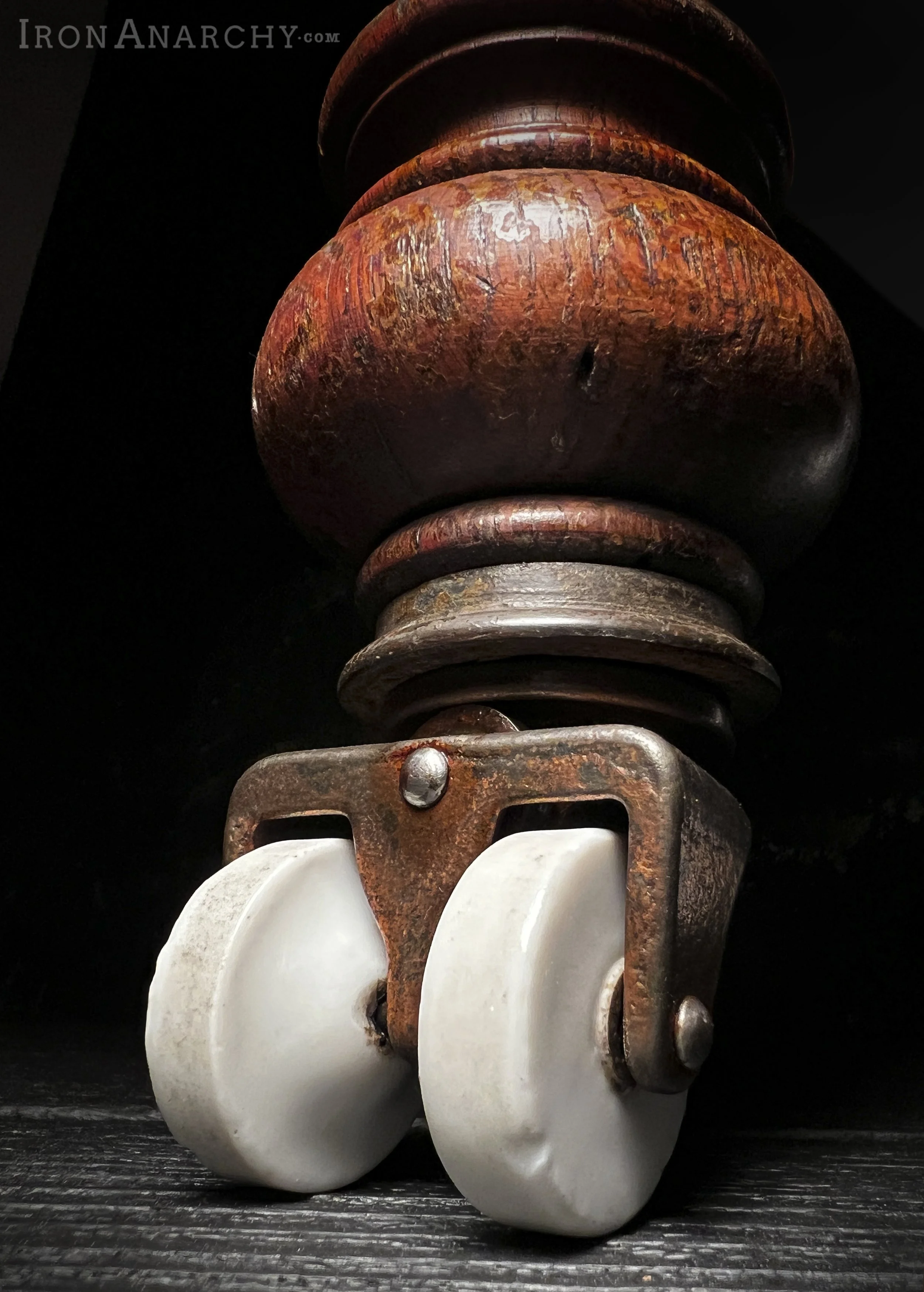 ANTIQUE PORCELAIN TABLE STEM CASTERS — Iron Anarchy