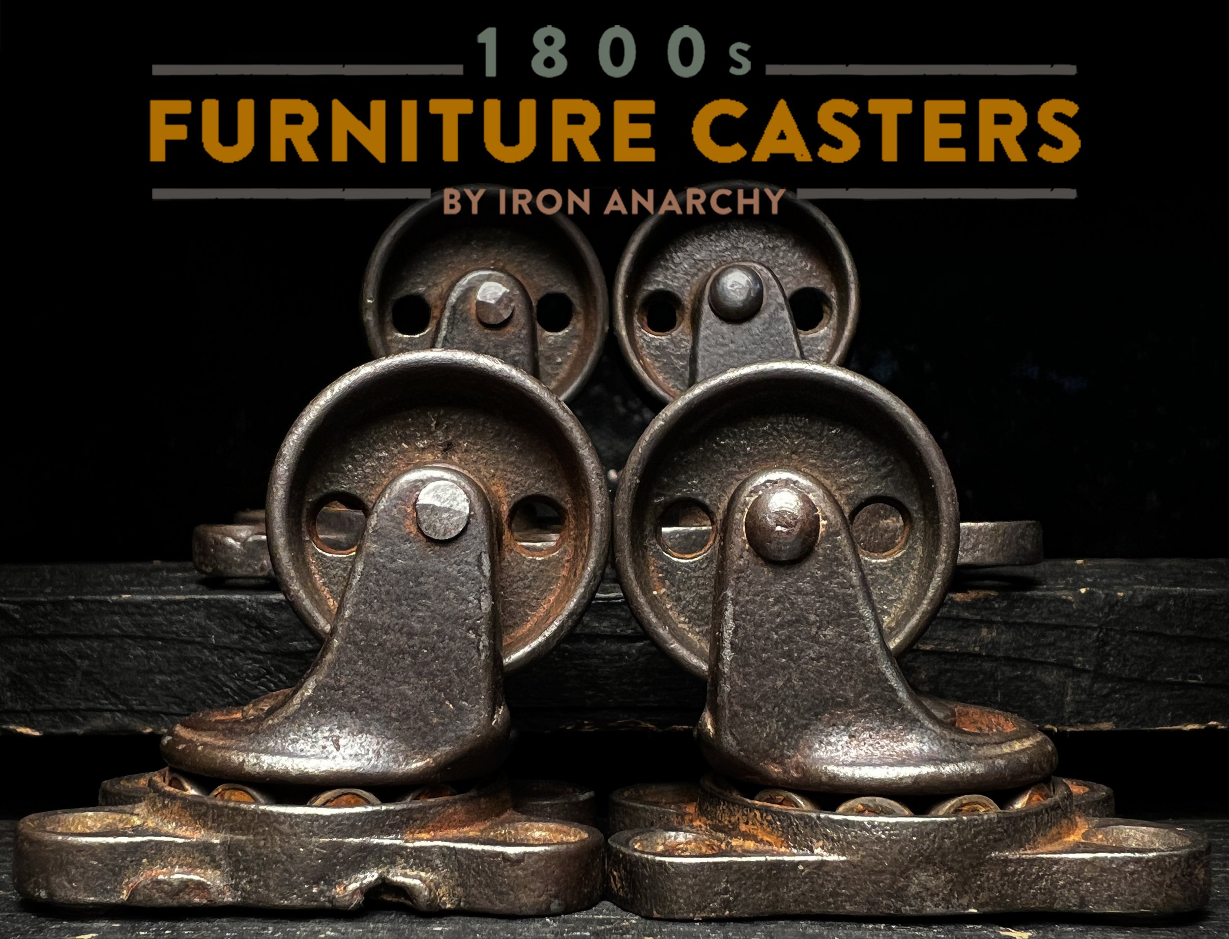 Antique Industrial Furniture Casters, Vintage Industrial Furniture Casters