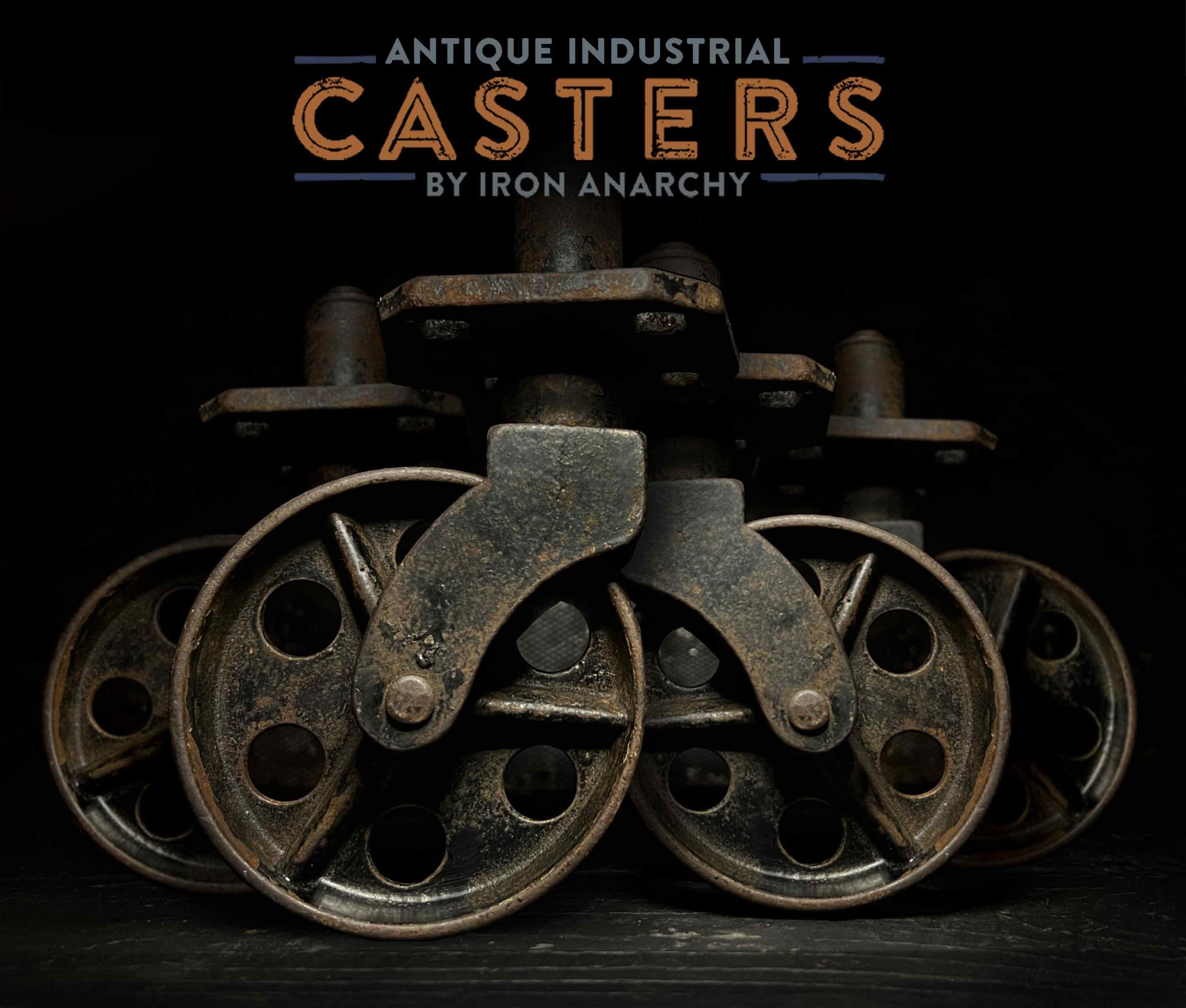 Antique Industrial Factory Cart Casters, Vintage Industrial Caster Wheels