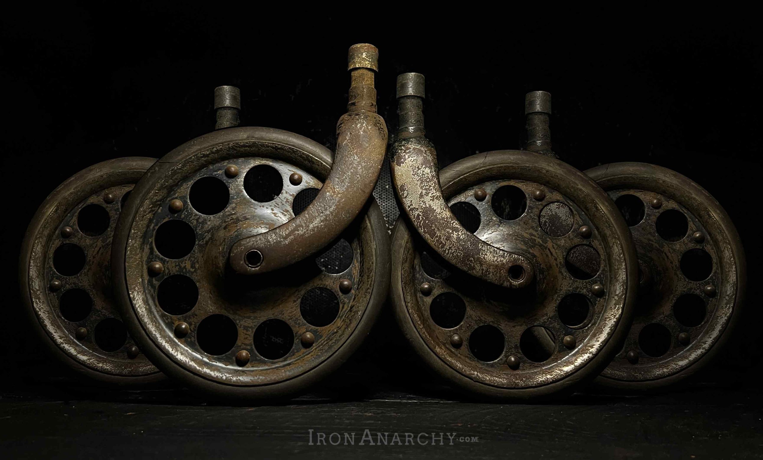 Antique Industrial Stem Caster Wheels