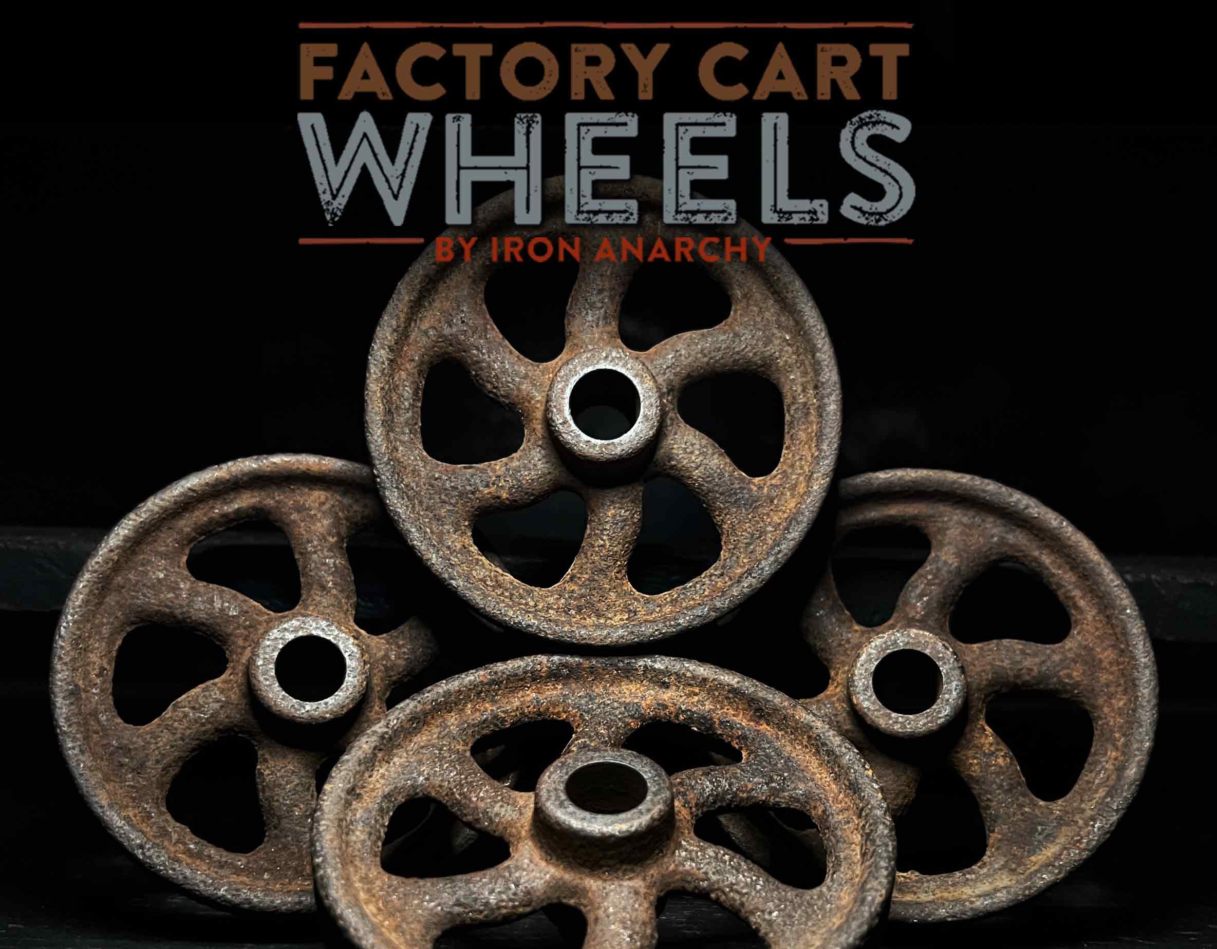Antique Industrial Factory Cart Cast Iron Wheels