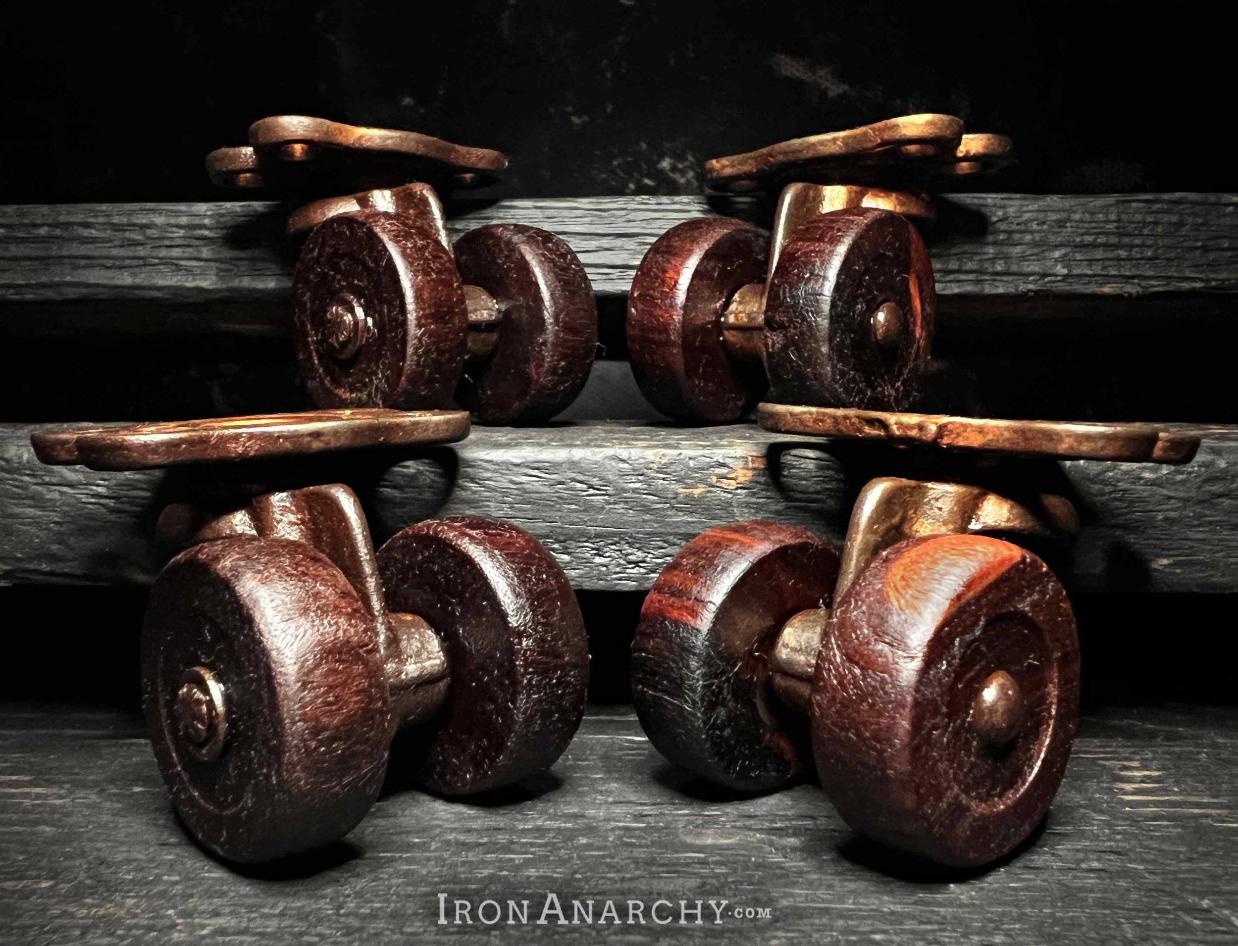 Small Antique Furniture Casters With Wood Wheels For A Table