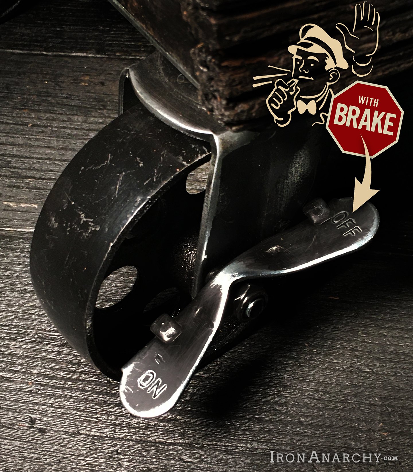 Black Casters With Brakes