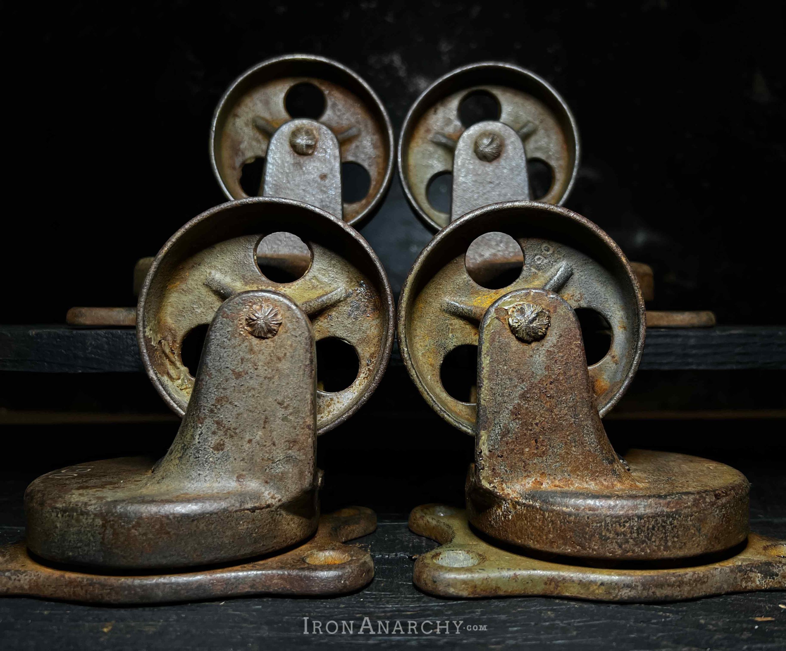 Antique Industrial Factory Cart Cast Iron Caster Wheels