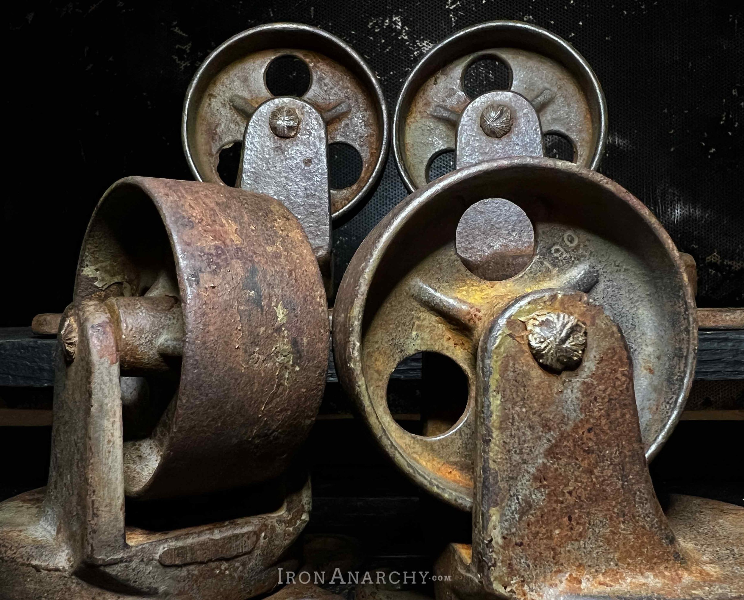 Antique Industrial Factory Cart Cast Iron Caster Wheels