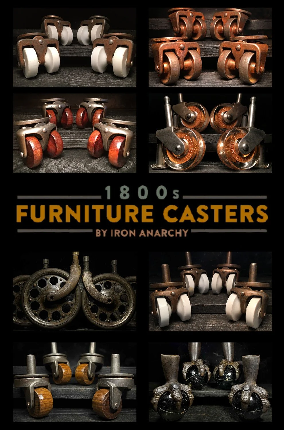 Antique Vintage Furniture Stem Casters