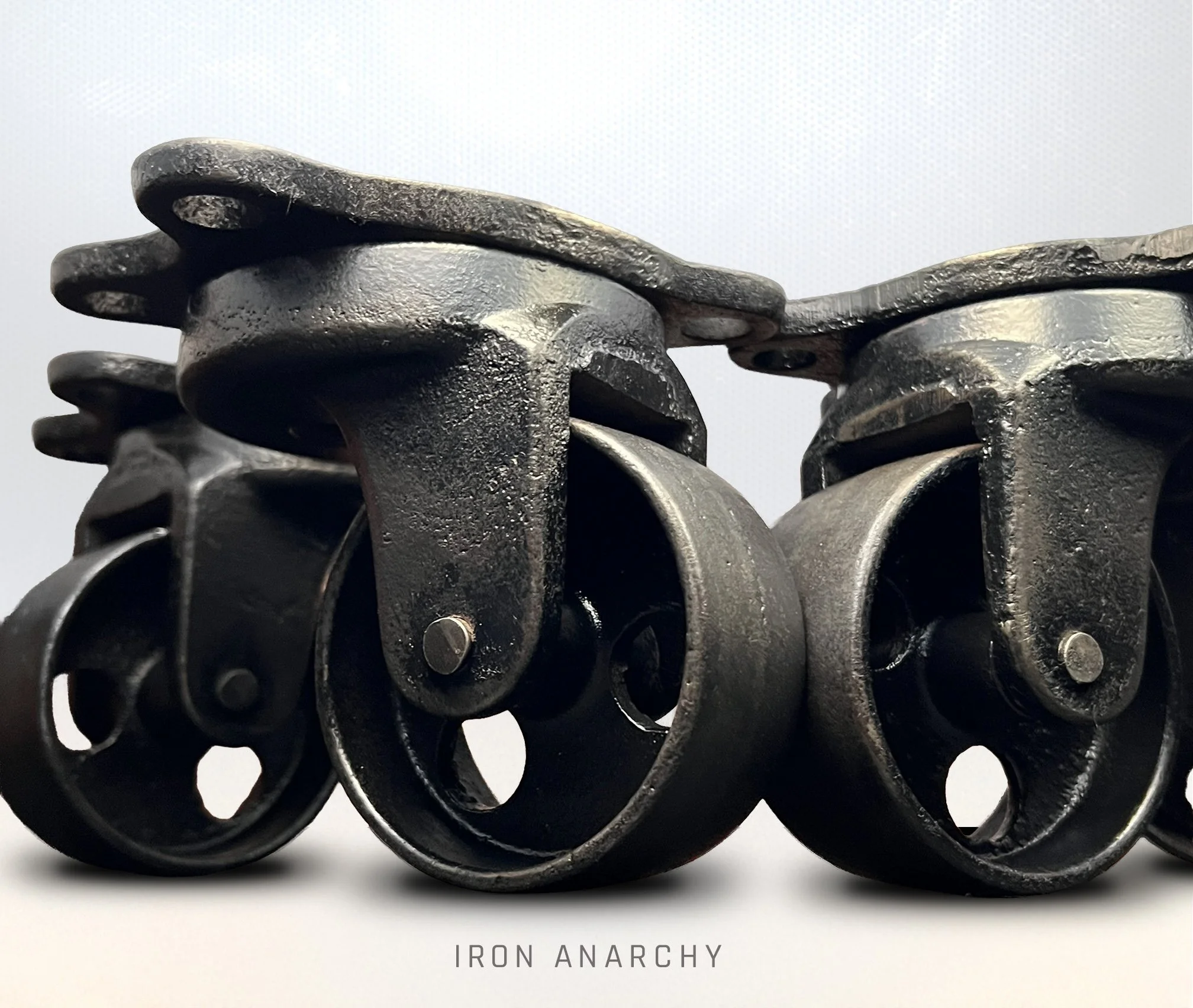 Antique Vintage Industrial Kitchen Island Black Caster Wheels