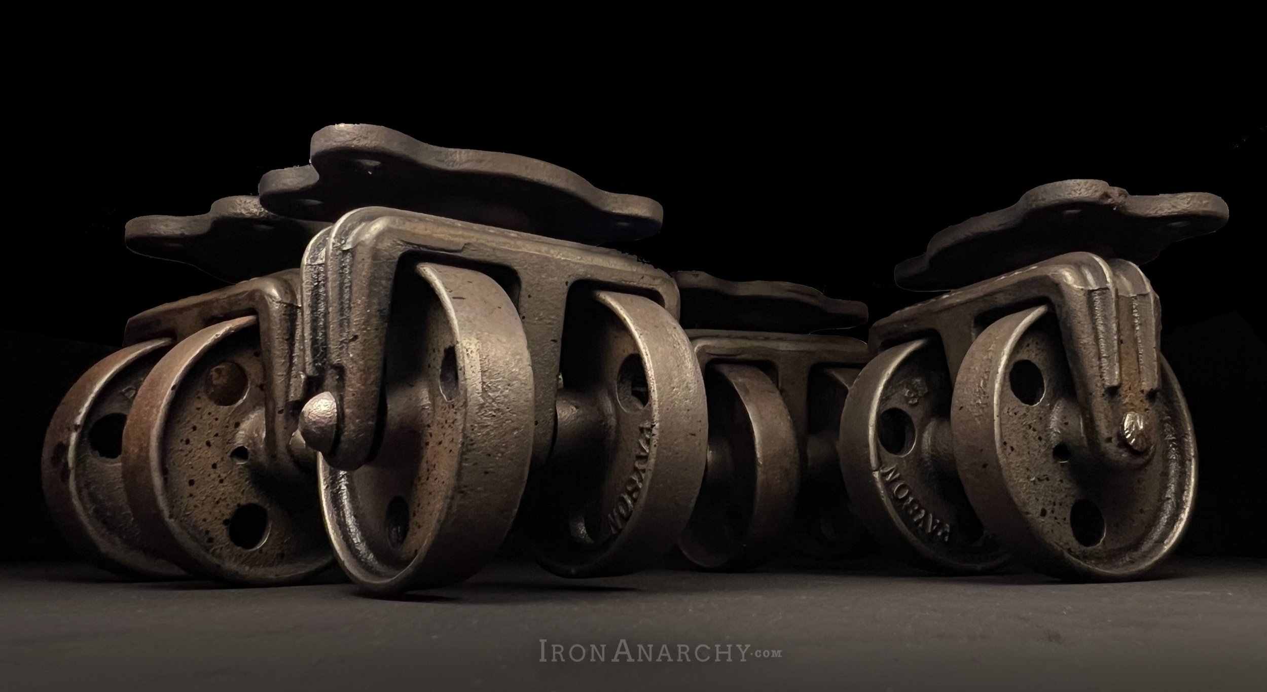 Antique Industrial Factory Cart Cast Iron Casters, Payson 903