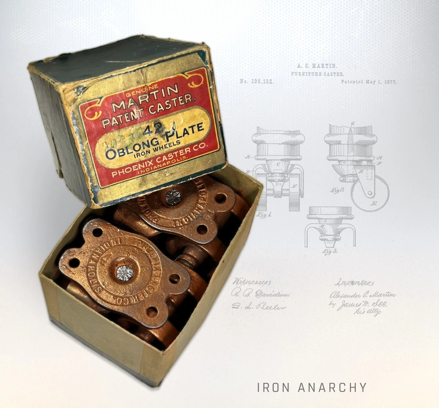 Small Antique caster wheels for furniture, Vintage Industrial Furniture Casters