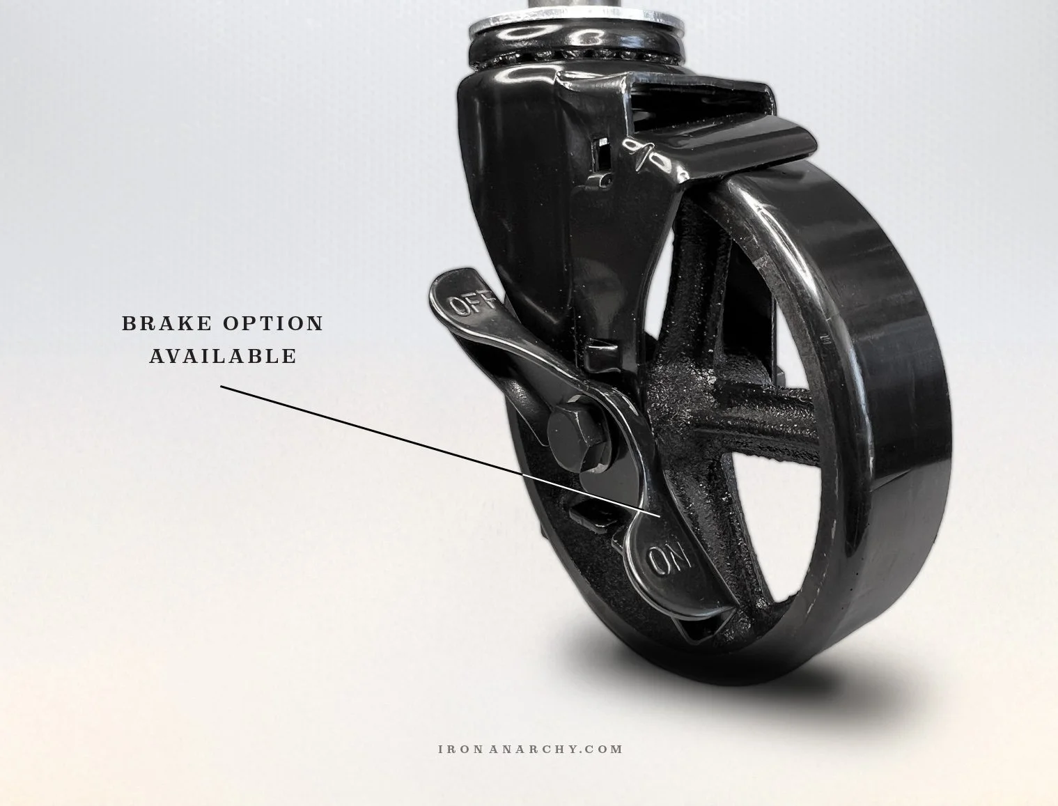 Heavy Duty 6-Inch Black Stem Casters (300 lb Rating)