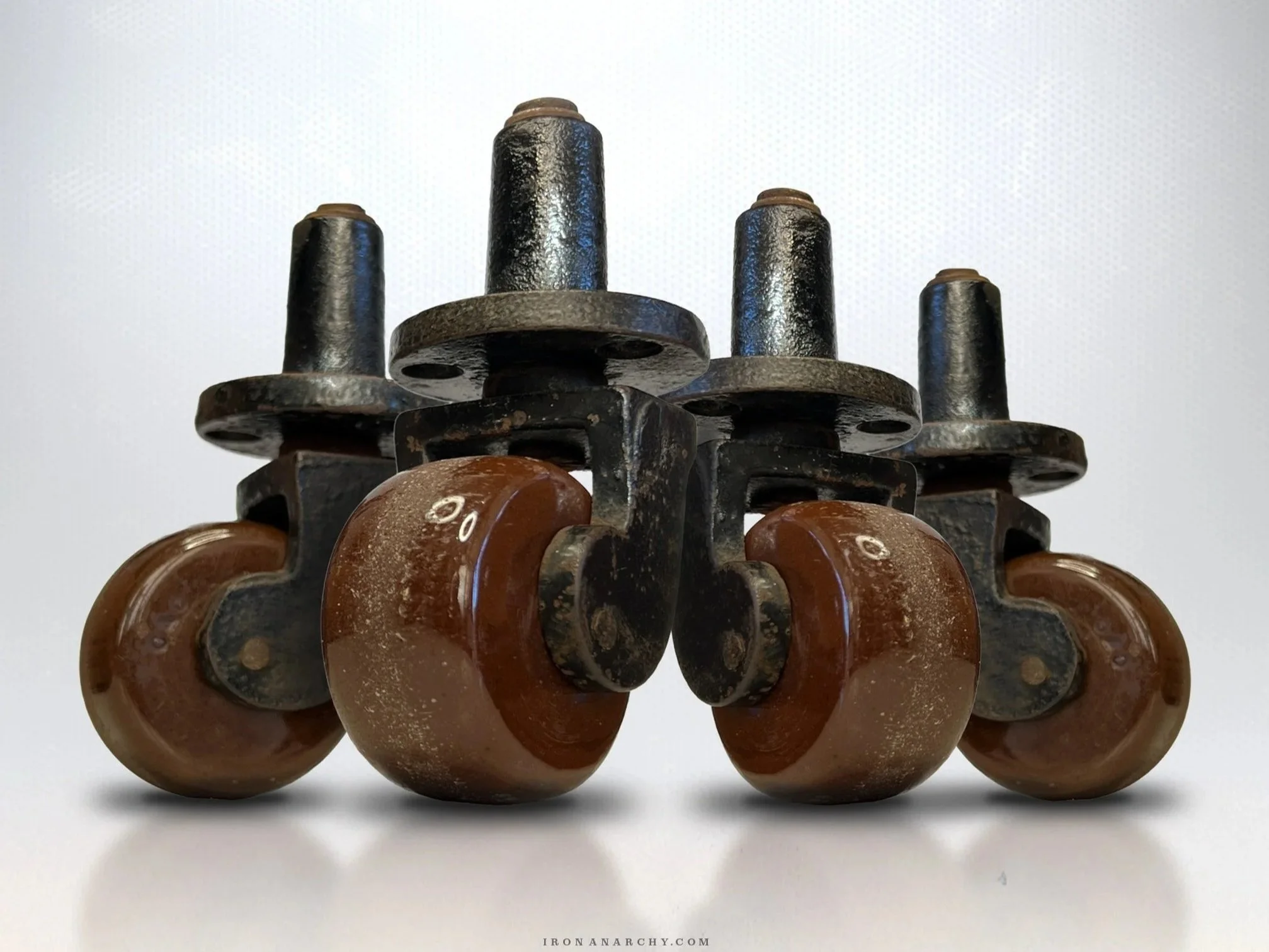 LARGE ANTIQUE CERAMIC FURNITURE CASTERS
