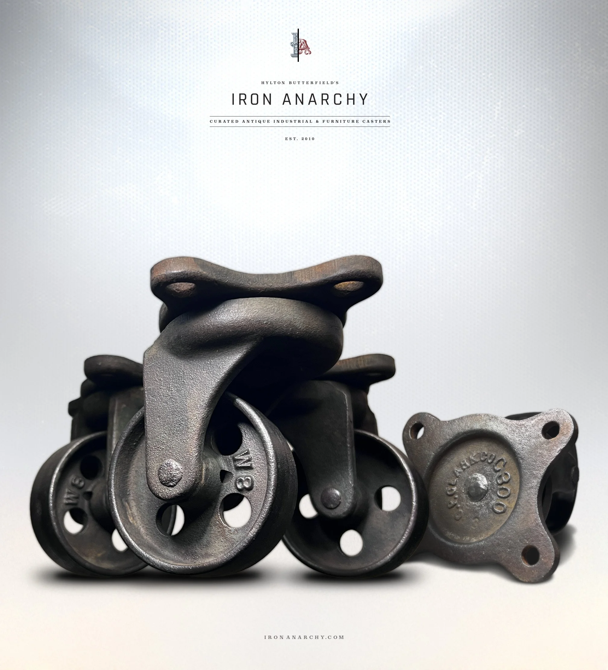 Shop Authentic Antique Industrial Casters: Heavy-duty cast iron & steel wheels perfect for rustic furniture, coffee tables, and restoration.